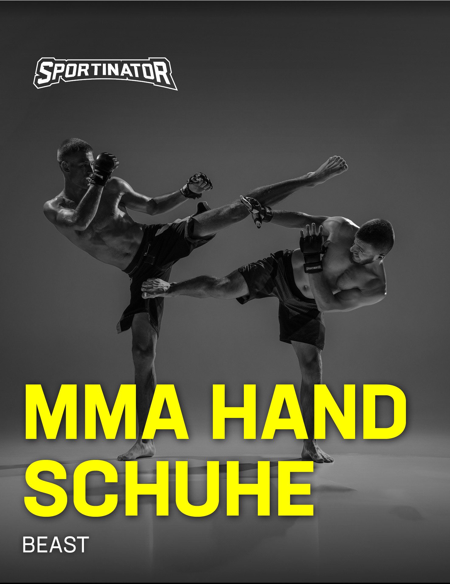 Sportinator MMA-Handschuhe "Beast" MMA Kampfsport Handschuhe, integrierte, gepolsterte Fingergriffleiste