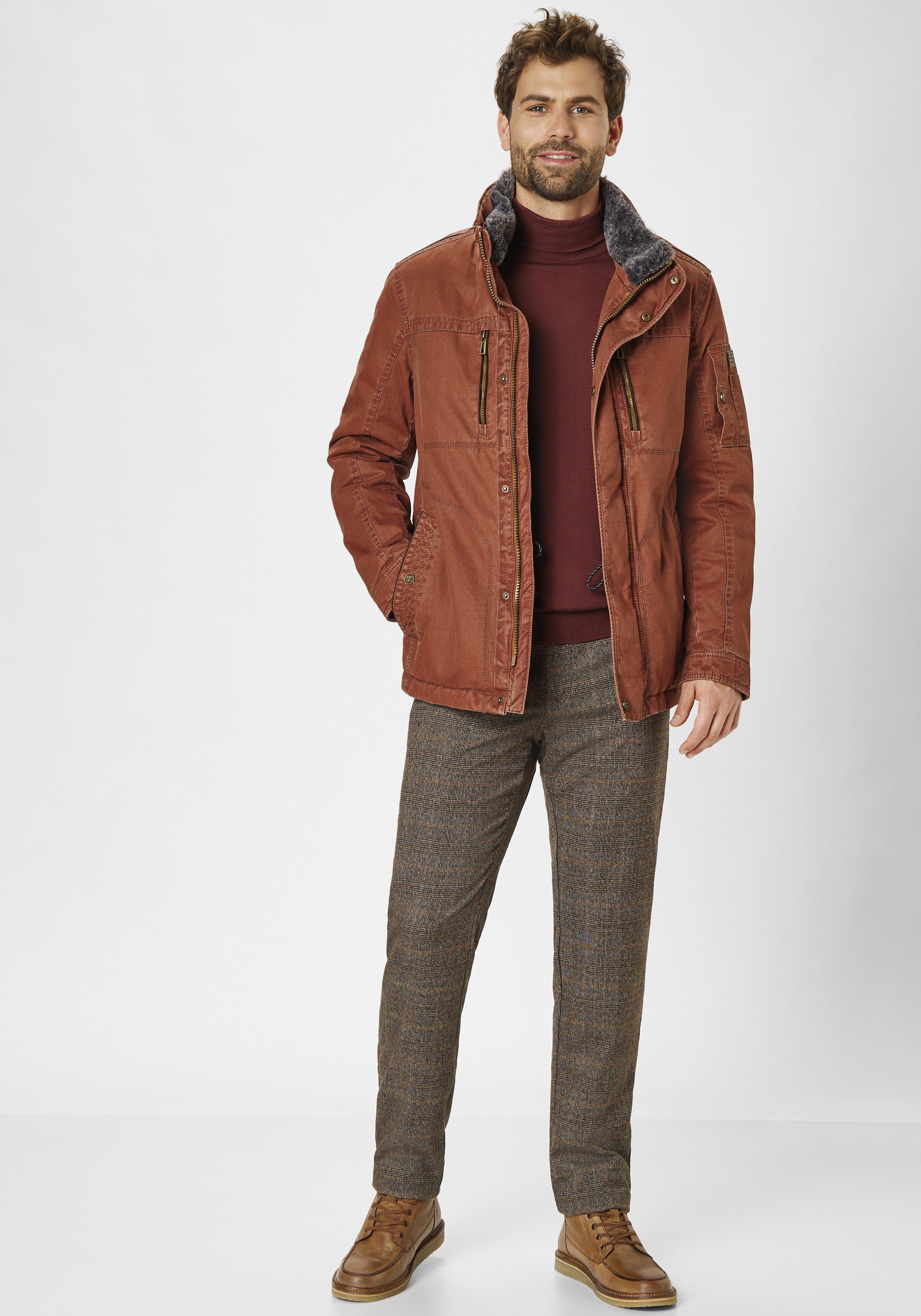 Redpoint Jasper Chinohose Slim-Fit Look mit Stoffhose Wool