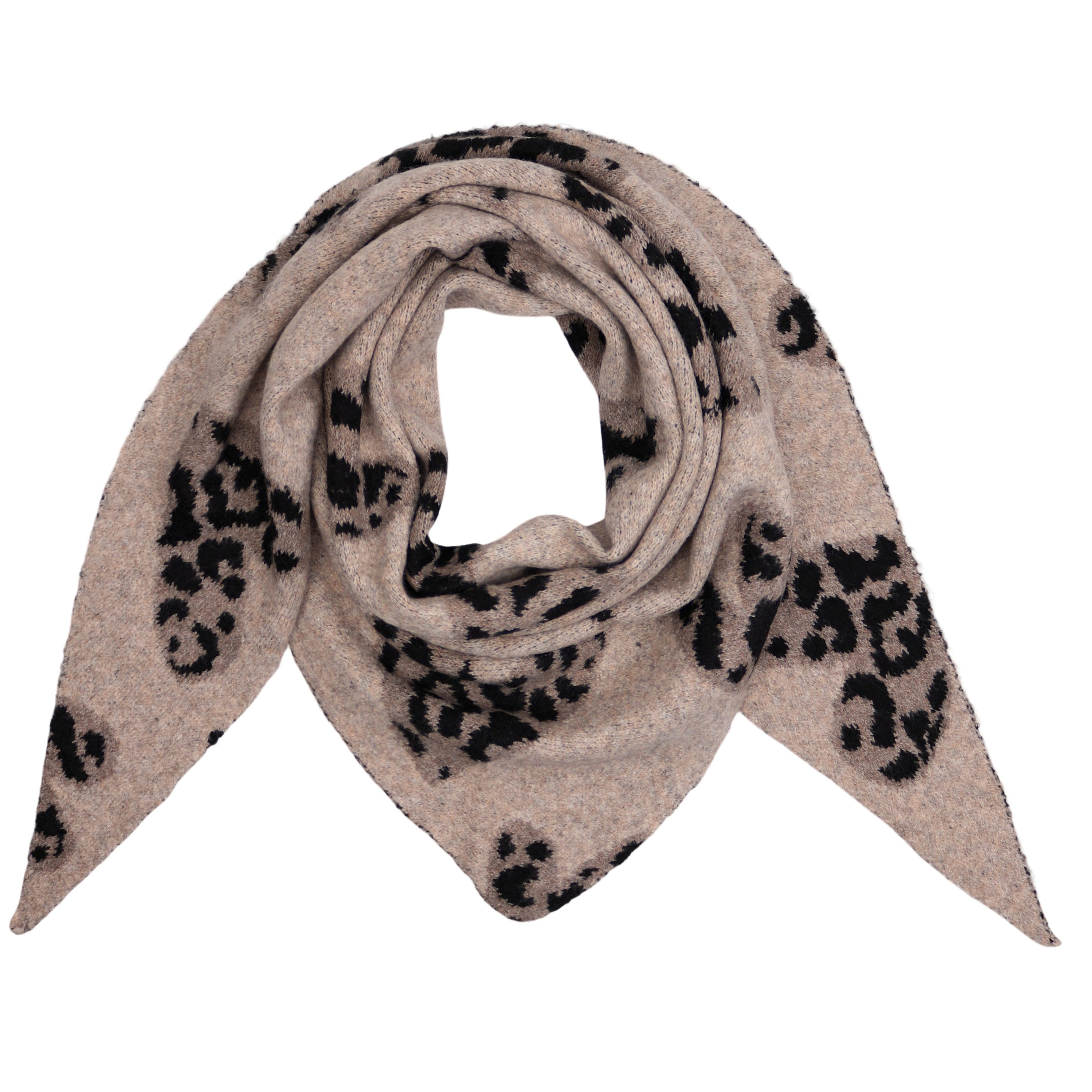 MIRROSI Dreieckstuch kuschliger und warmer Dreiecksschal ca.190x75 cm, (Leo Muster; Neue Kollektion Herbst/Winter 2025), Trendiges LEO-Herz Design, wärmend & weich