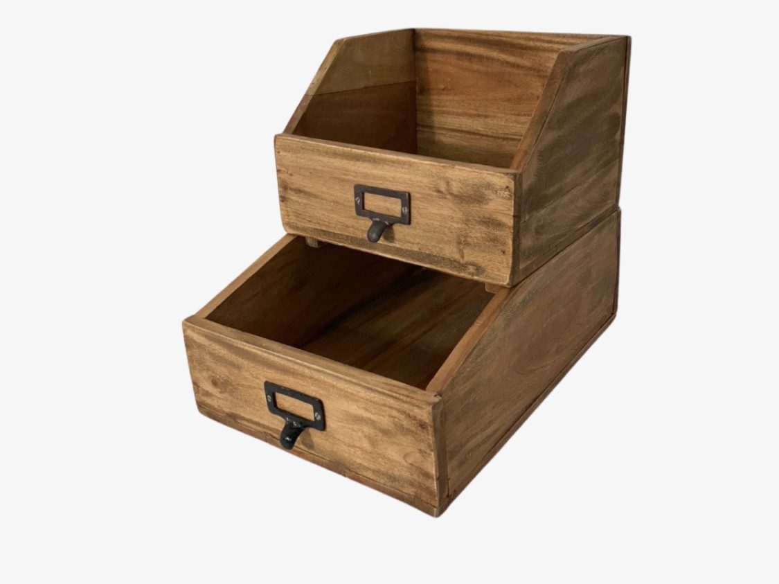WestCraft Aufbewahrungsbox Stapelbare Holz Apotheker Schubladen Vintage aus günstig online kaufen