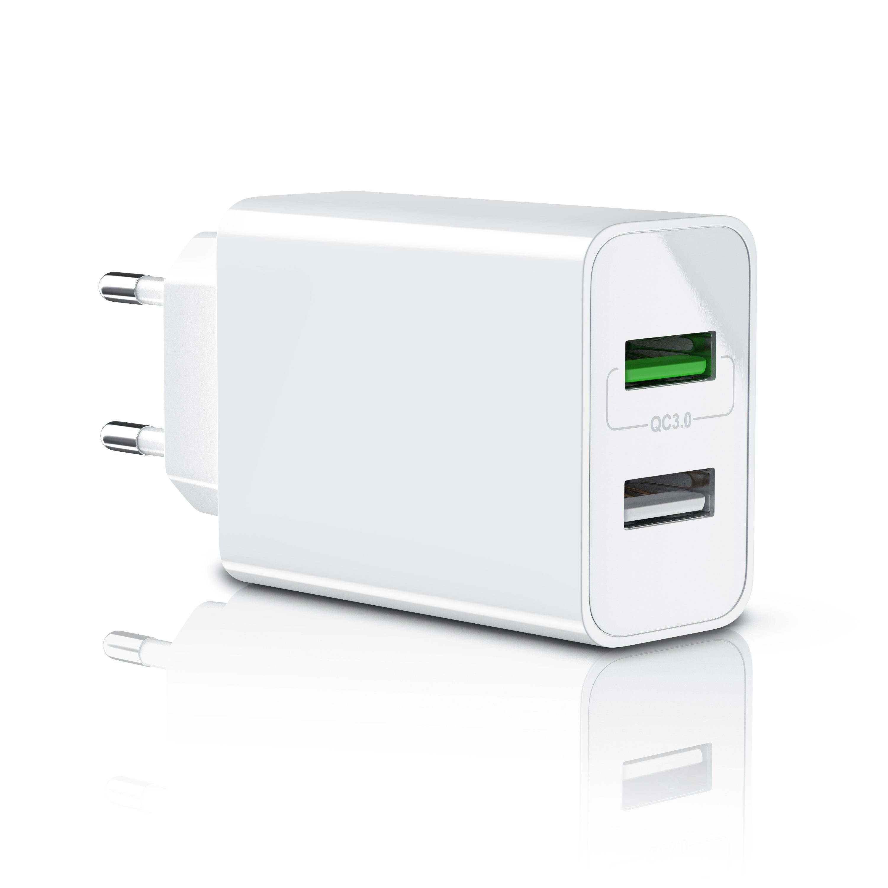 Aplic USB-Ladegerät (3000 mA, 2-Port, 30W, Quick Charge 3.0 (QC 3.0) Schnelladefunktion)