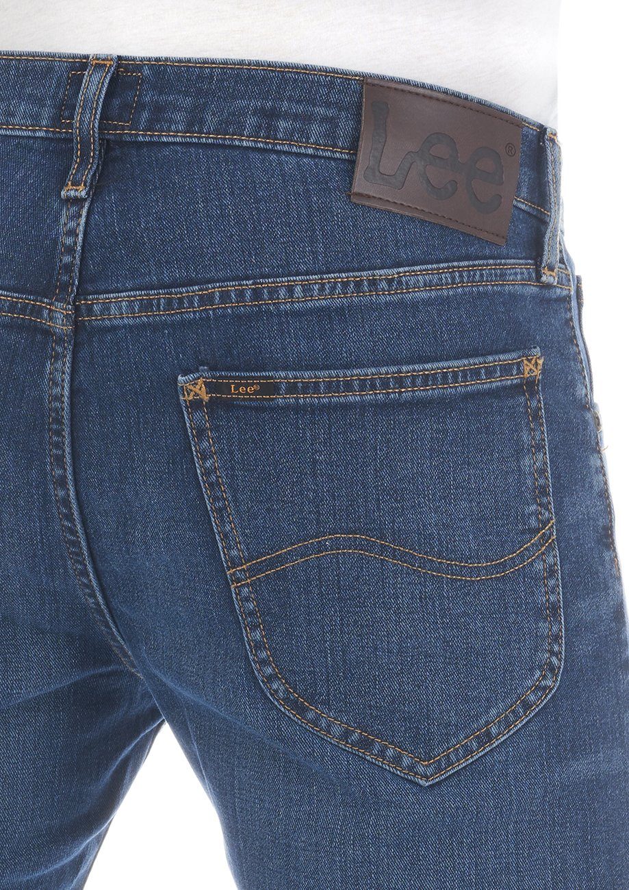 Lee® Straight-Jeans Herren Jeanshose Stretch Fit Bright mit Fly Hose Daren Regular (LSS3SGJZ3) Denim Blue Zip