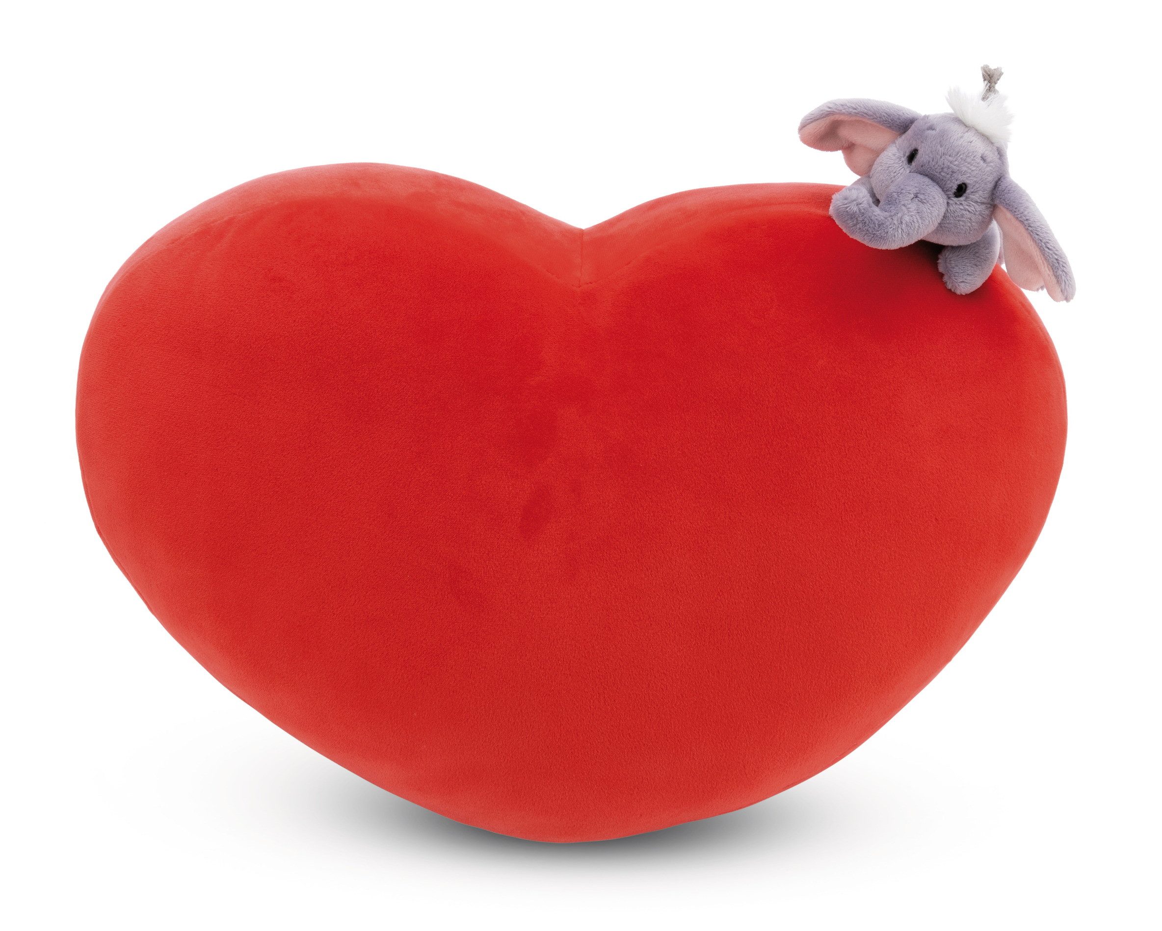 Nici Dekokissen 61491 - Love Elefant herzförmig, 42 x 27 cm mit kleinem Koala