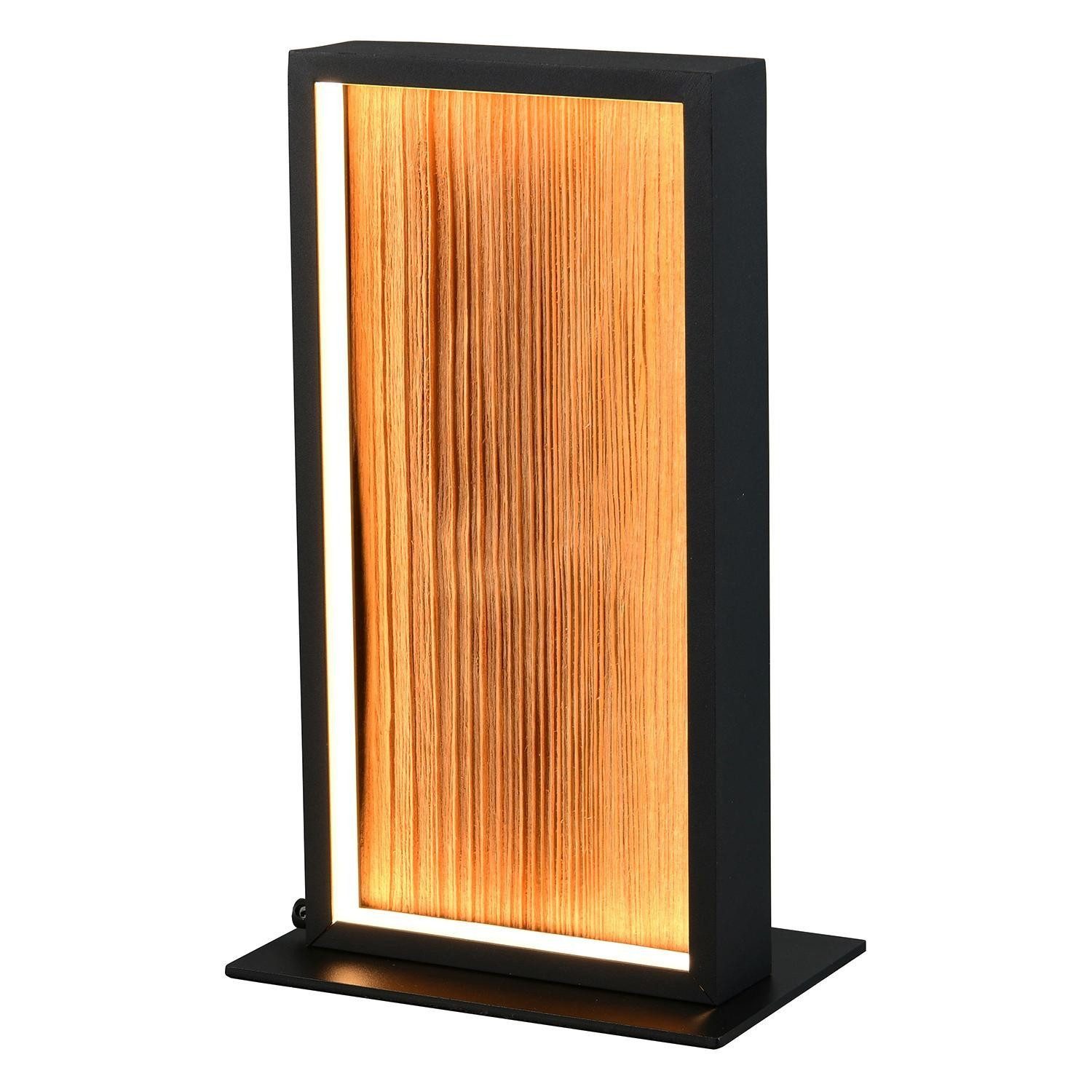 TRIO Leuchten LED Tischleuchte KALEA, Braun, Schwarz, Holz, Metall, Dimmfun günstig online kaufen