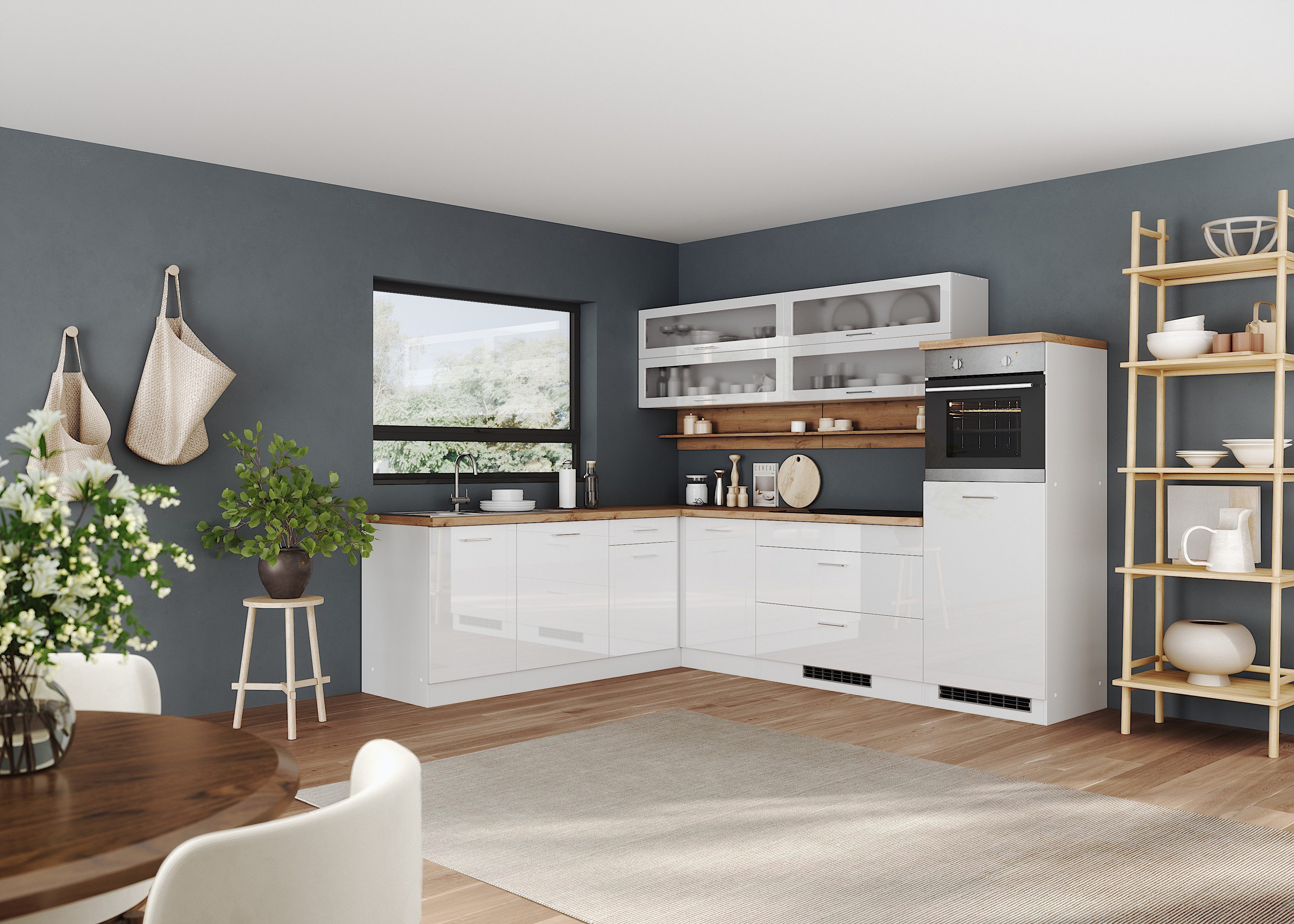 KOCHSTATION Winkelküche KS-Milan, optional mit Muldenlüfter, günstig online kaufen