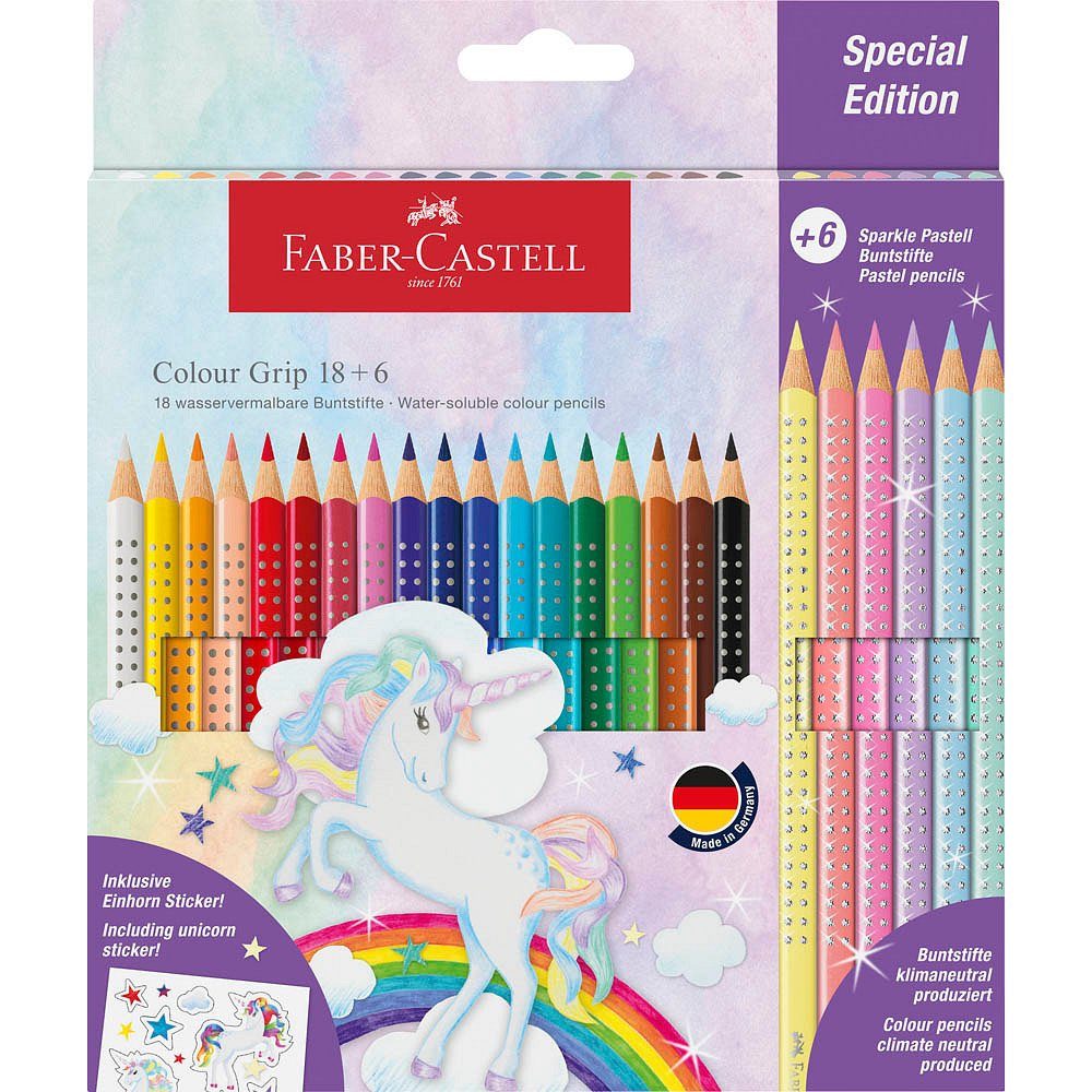 Buntstift 24 Buntstifte CLASSIC GRIP Einhorn farbsortiert