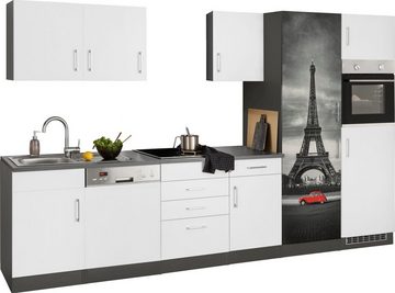 HELD MÖBEL Küchenzeile Paris, ohne E-Geräte, Breite 340 cm