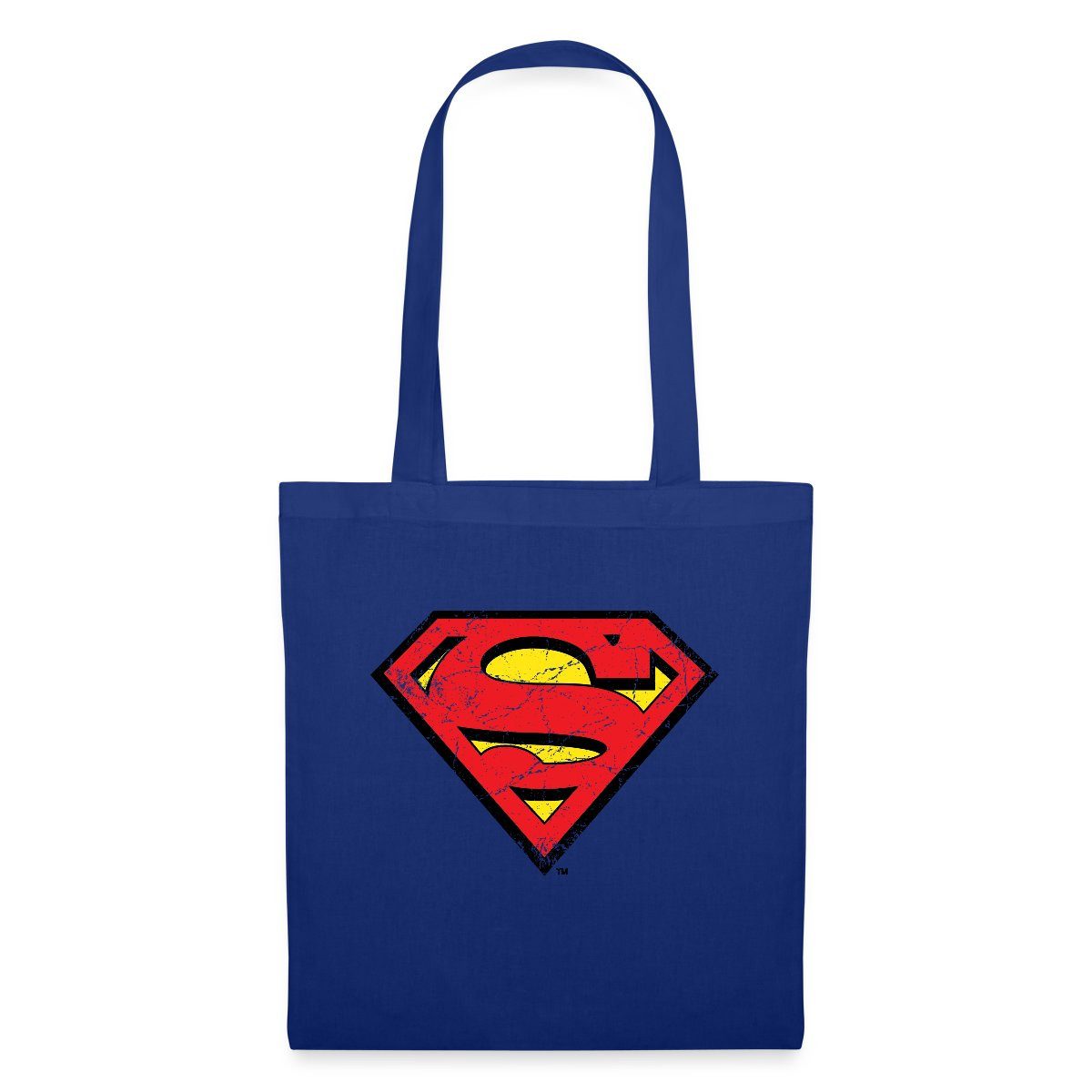 Henkeltasche DC Comics Superman Logo Used Look Karneval Stoffbeutel