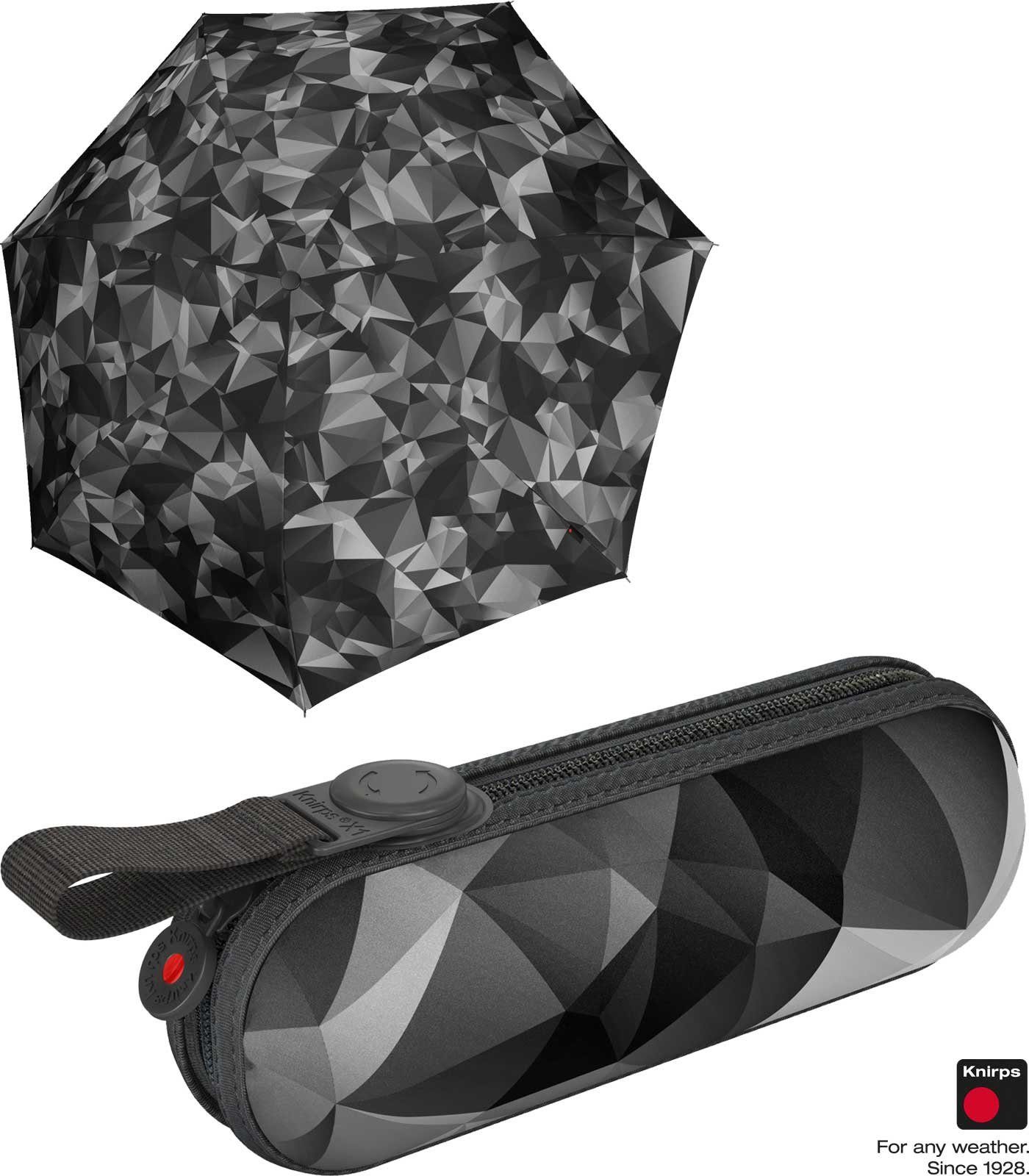 Knirps® Taschenregenschirm Mini X1 kleine, - im Hard-Case Begleiter Super kompakte 2Think, der leichte