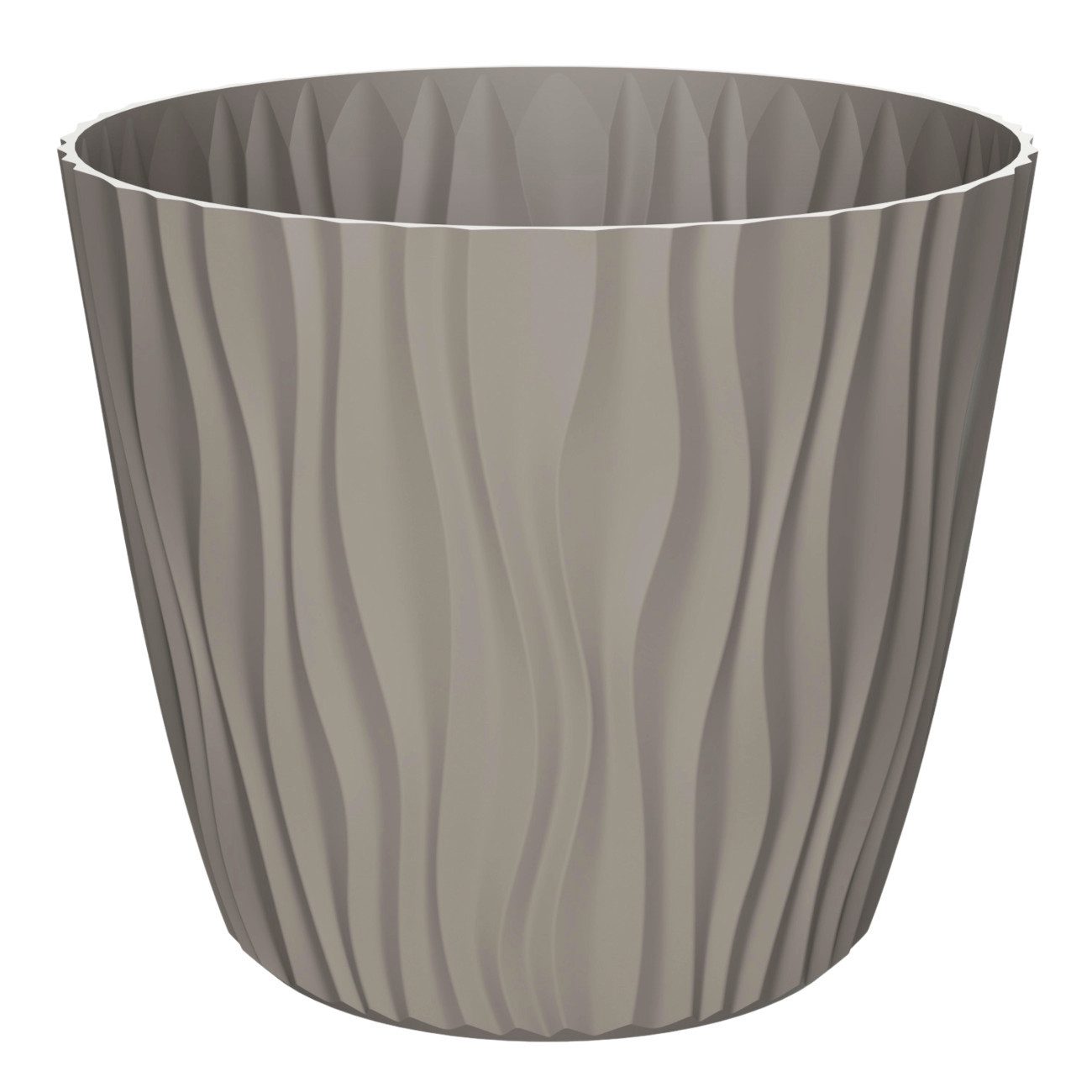 Engelland Blumentopf Pflanztopf mit Drainagesystem (Vorteils-Set, 1 St., robuster PP-Kunststoff), 3D-Wellenoptik, UV-resistent, Drainagesystem, direkte Bepflanzung