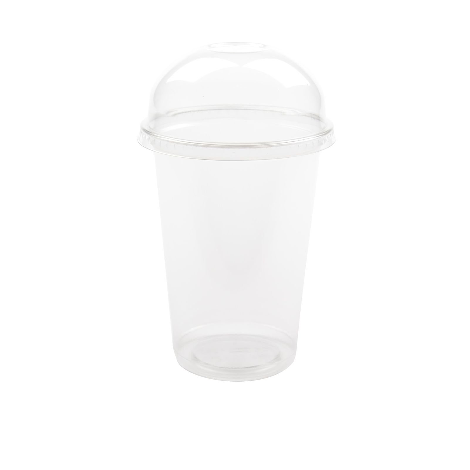 Einwegbecher 800 mm), ml Rundloch, Trinkbecher Softeisbecher mit (95 Dessert Becher Stück 400 Domdeckel transparent Milchshake Smoothie Shakebecher