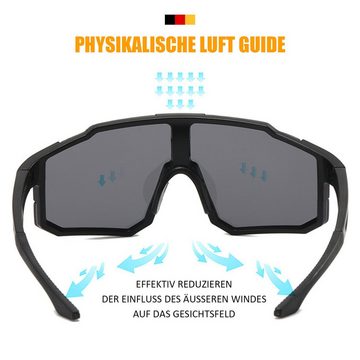 Fivejoy Fahrradbrille Fahrradbrille Fahrradbrillen für Herren und Damen, Sport-Sonnenbrillen, (1-St), Windschutzscheibe, UV-beständige und klare Sicht Brille