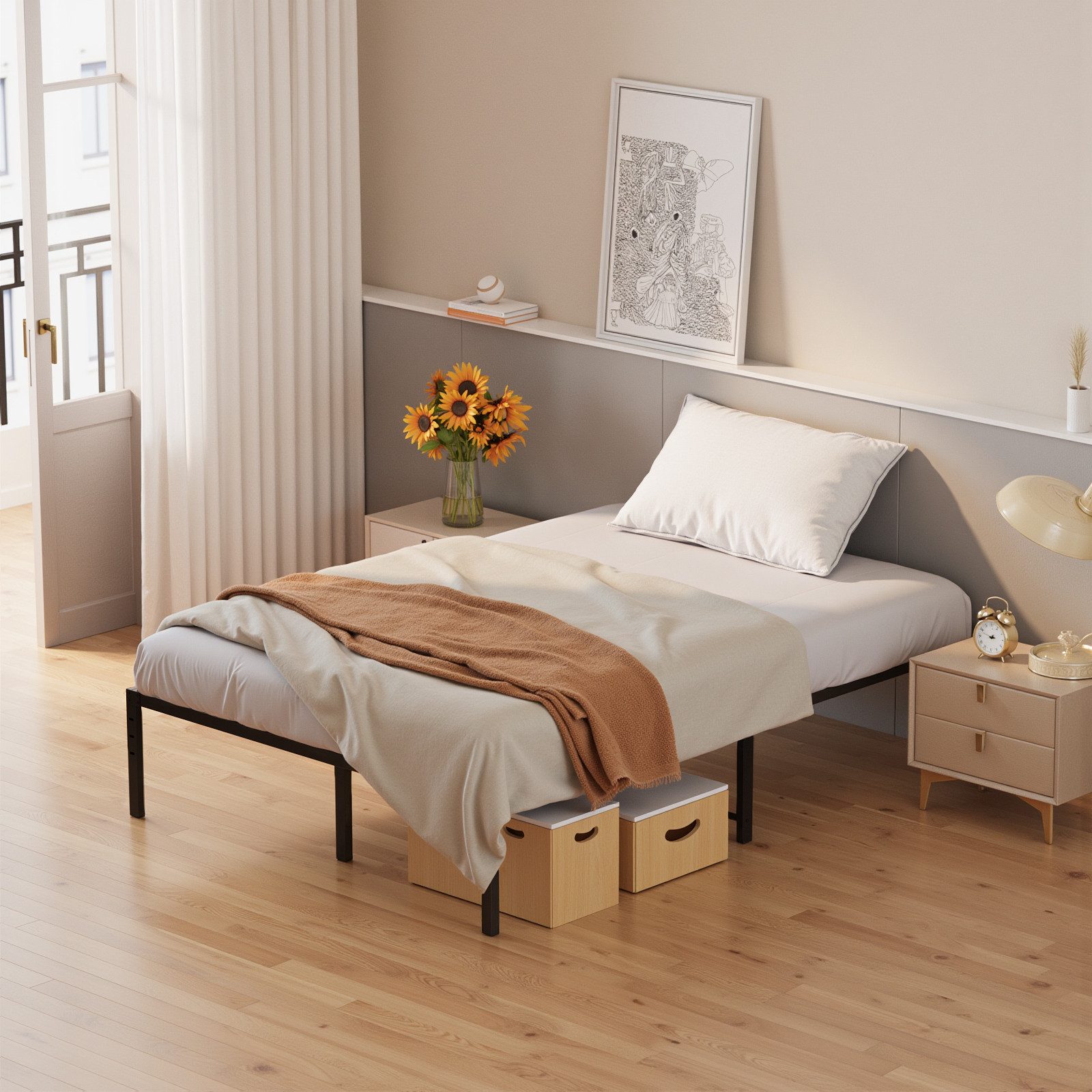 Bealife Bettgestell,Modernes Bett mit Metallrahmen, (Packung, günstig online kaufen