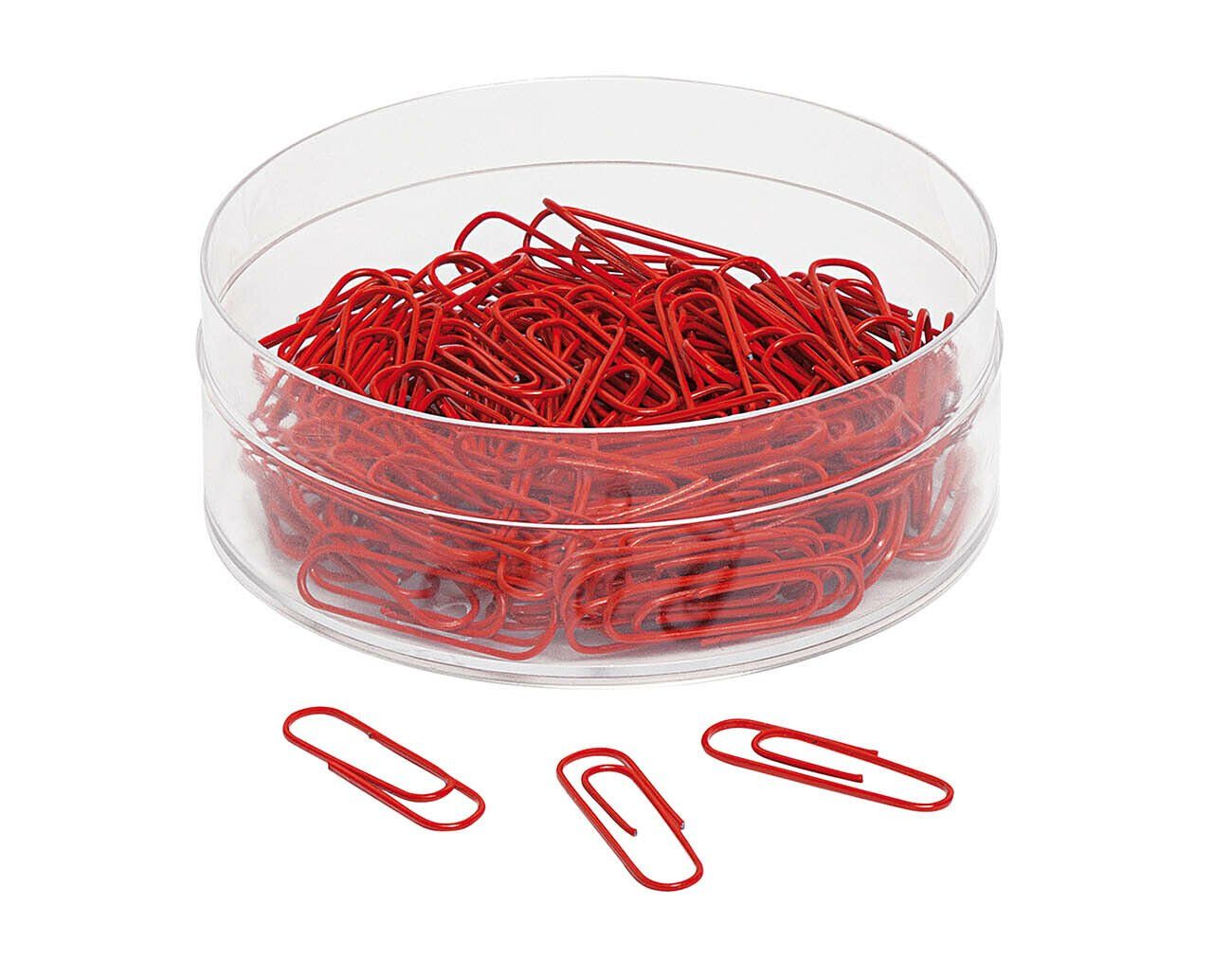 Büroklammer WEDO Briefklammern 27mm rot Metall 901244302