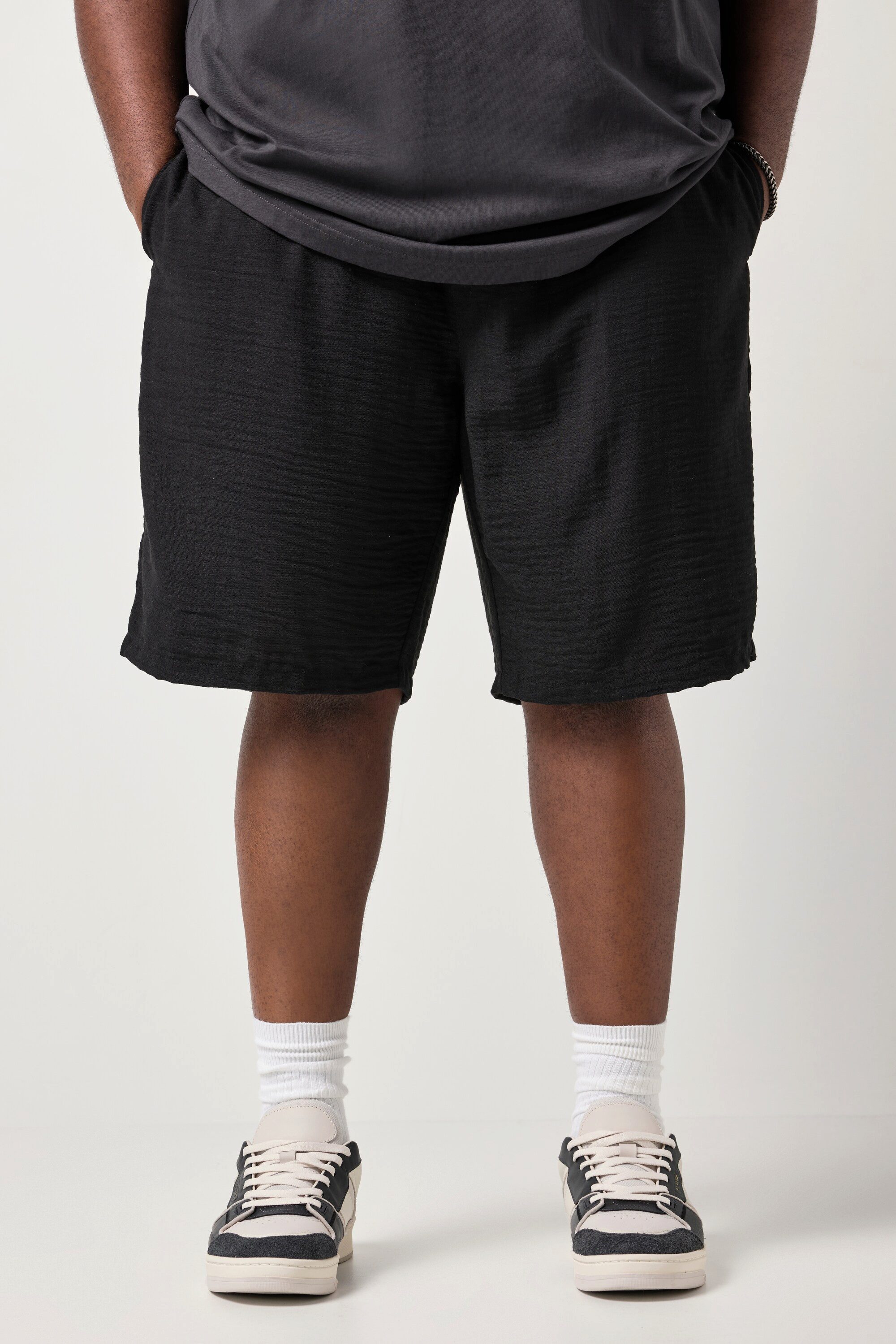 STHUGE Bermudas Bermuda Musselin Elastikbund Relaxed Fit bis 8 XL