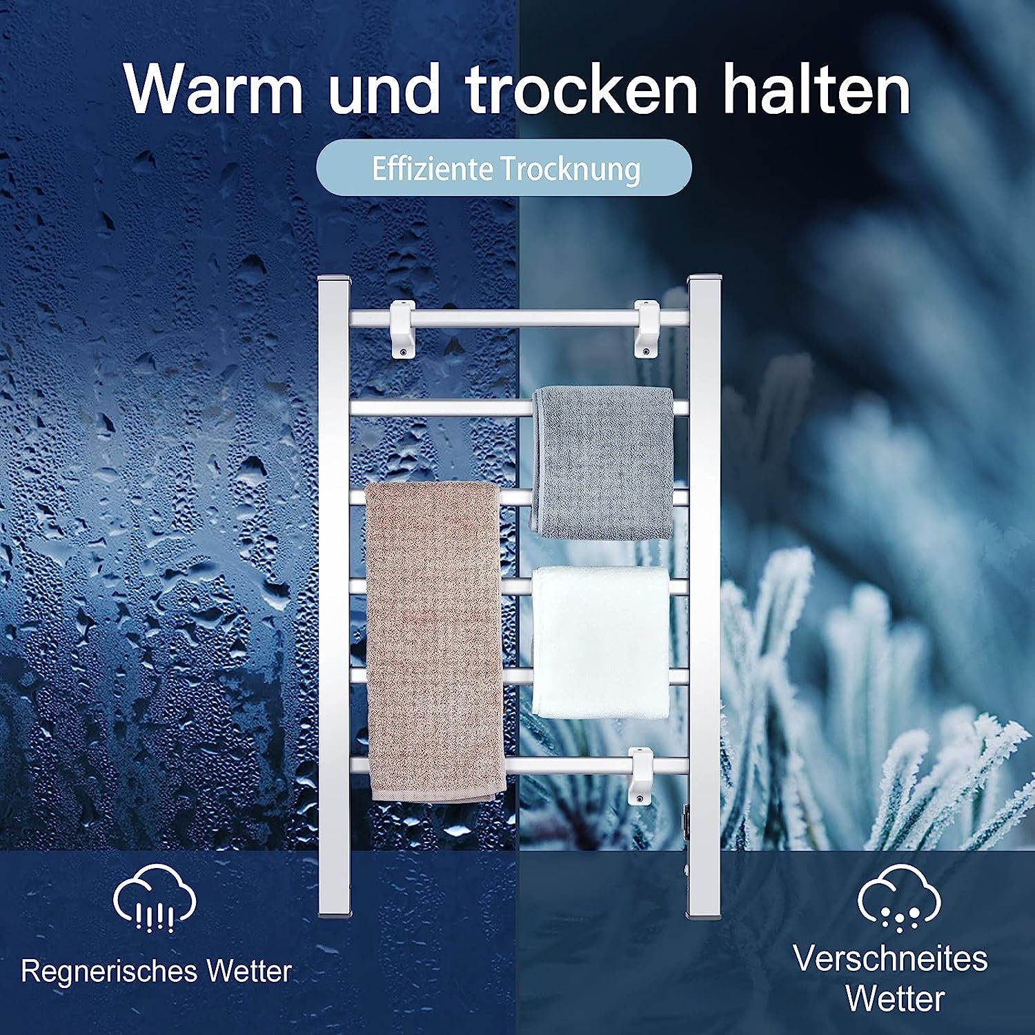 KOMFOTTEU Heizkörper 2 in 1 elektrischer Handtuchwärmer, Badheizkörper 100W günstig online kaufen