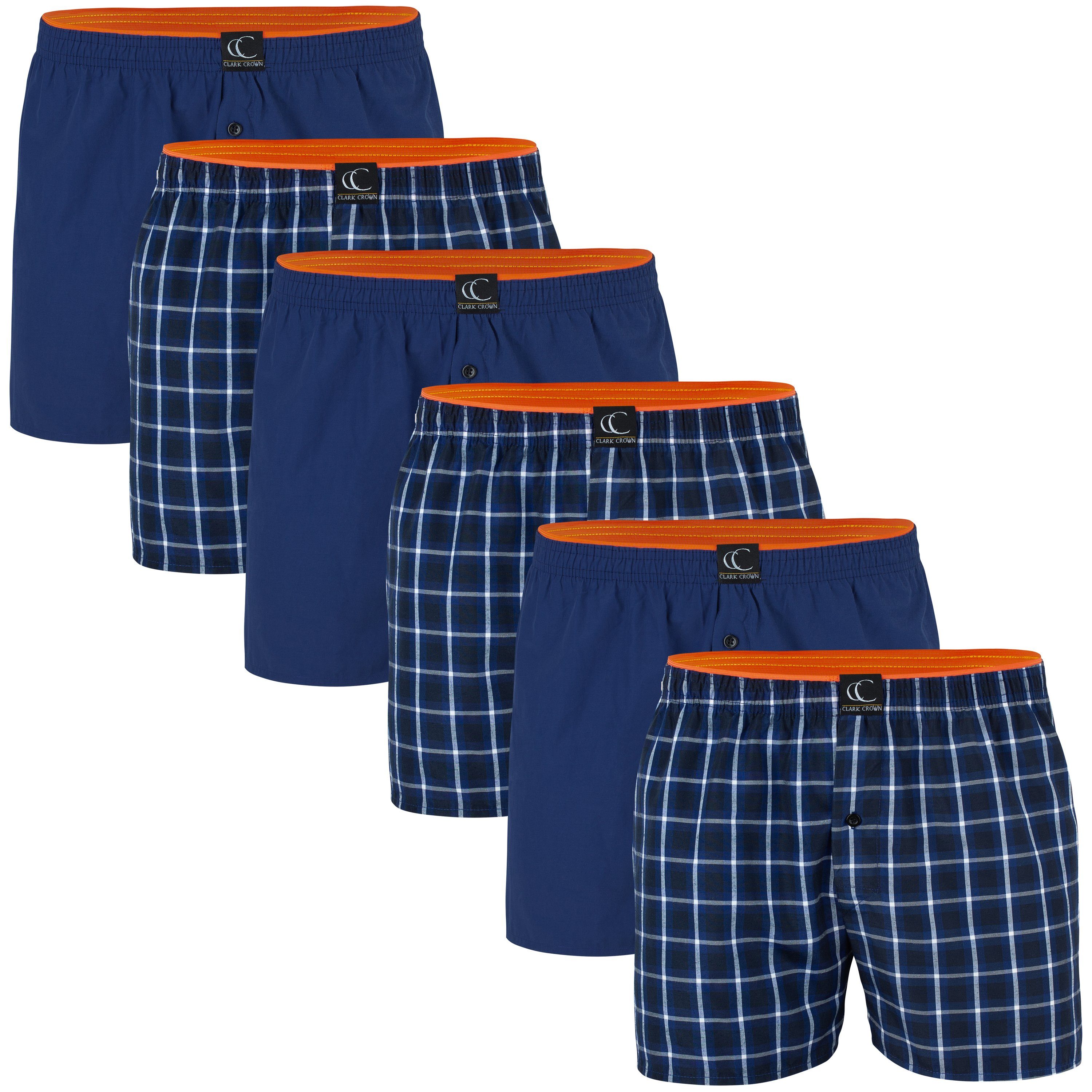 Clark Crown® Boxershorts (6-St) in bequemer Passform blau