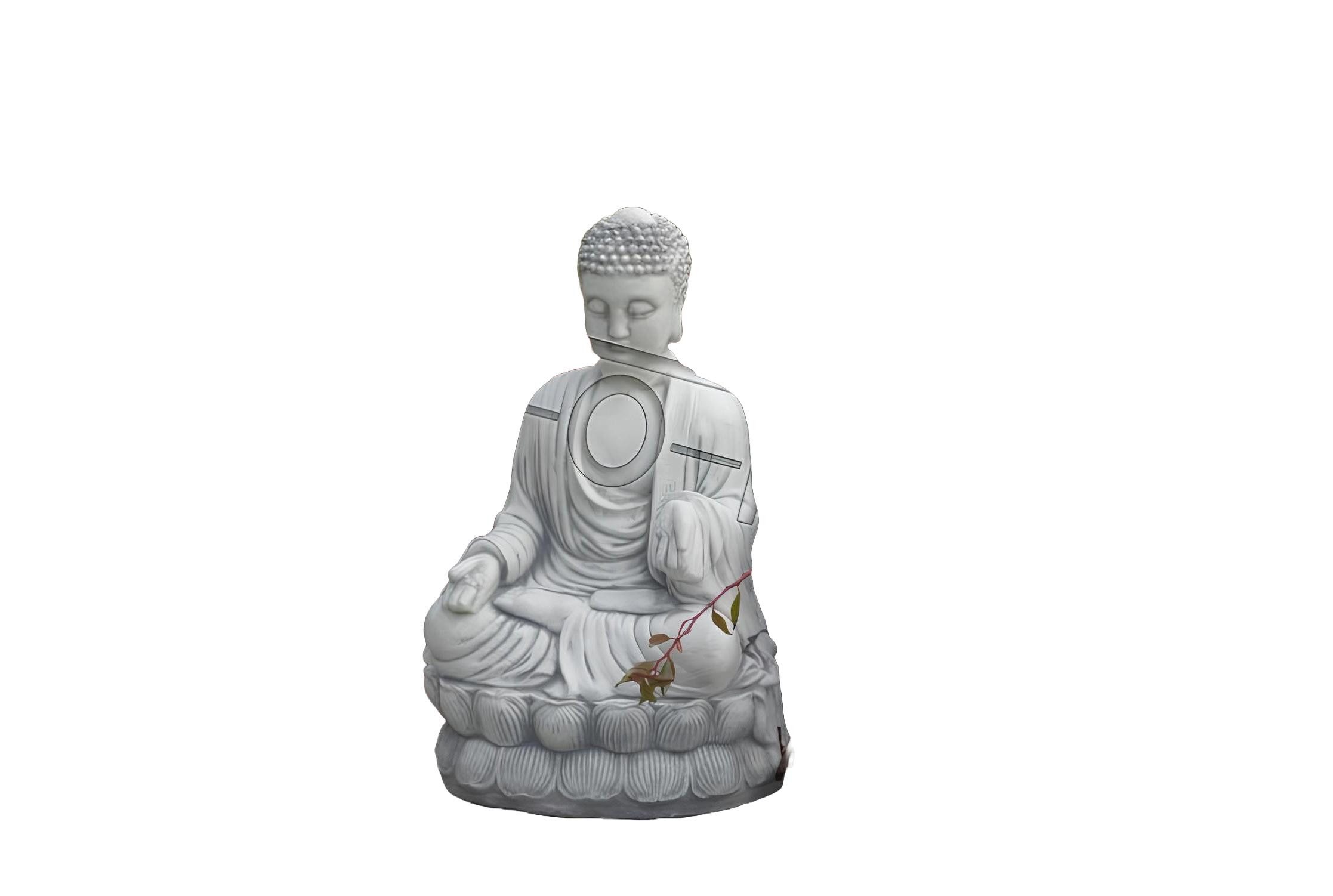 Xlmoebel Buddhafigur Buddha Skulptur in Steinoptik für Garten und Wohnraum (Artikel s101149), Hergestellt in Europa