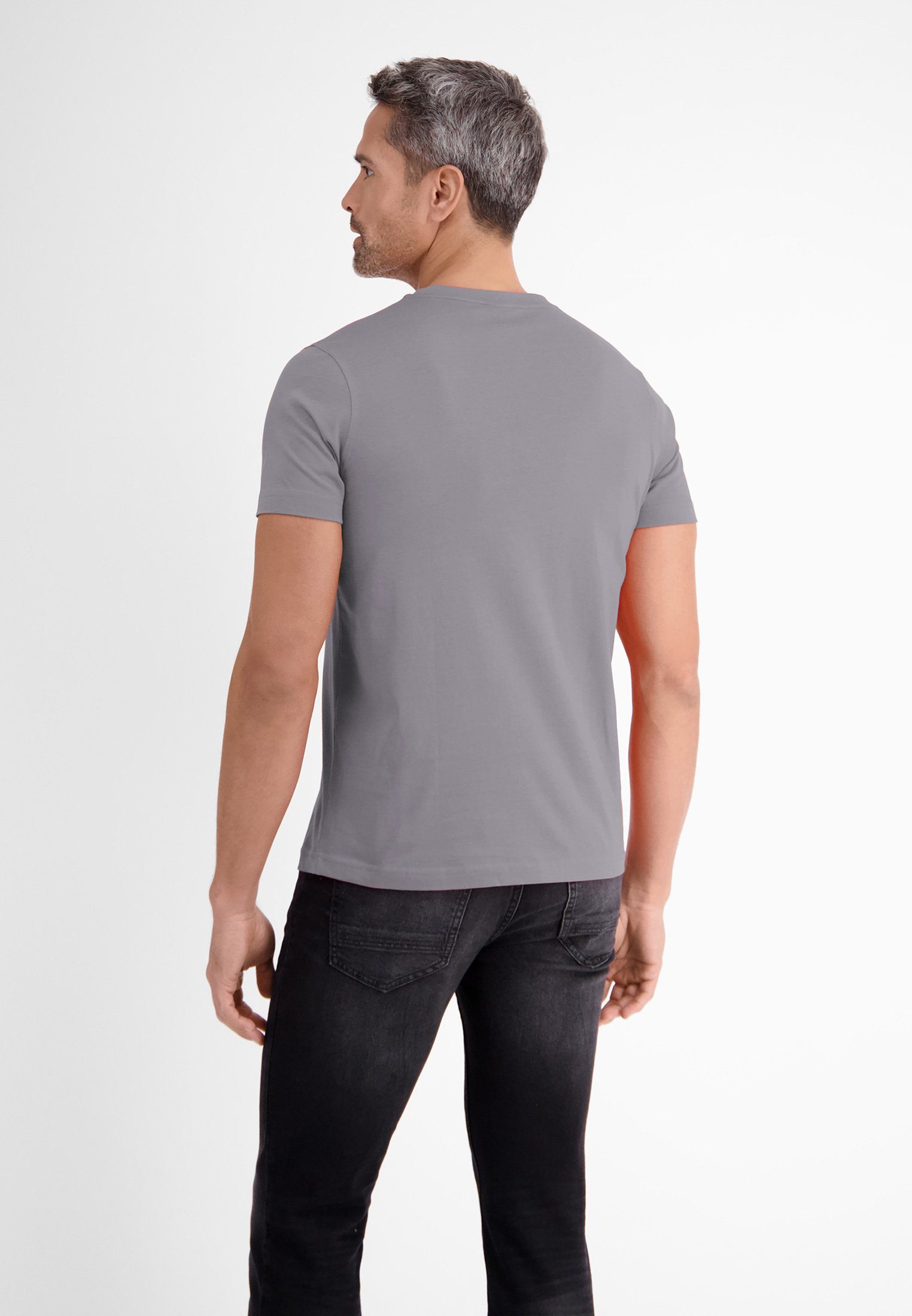 in T-Shirt vielen LERROS LERROS MELANGE Farben T-Shirt GREY Basic