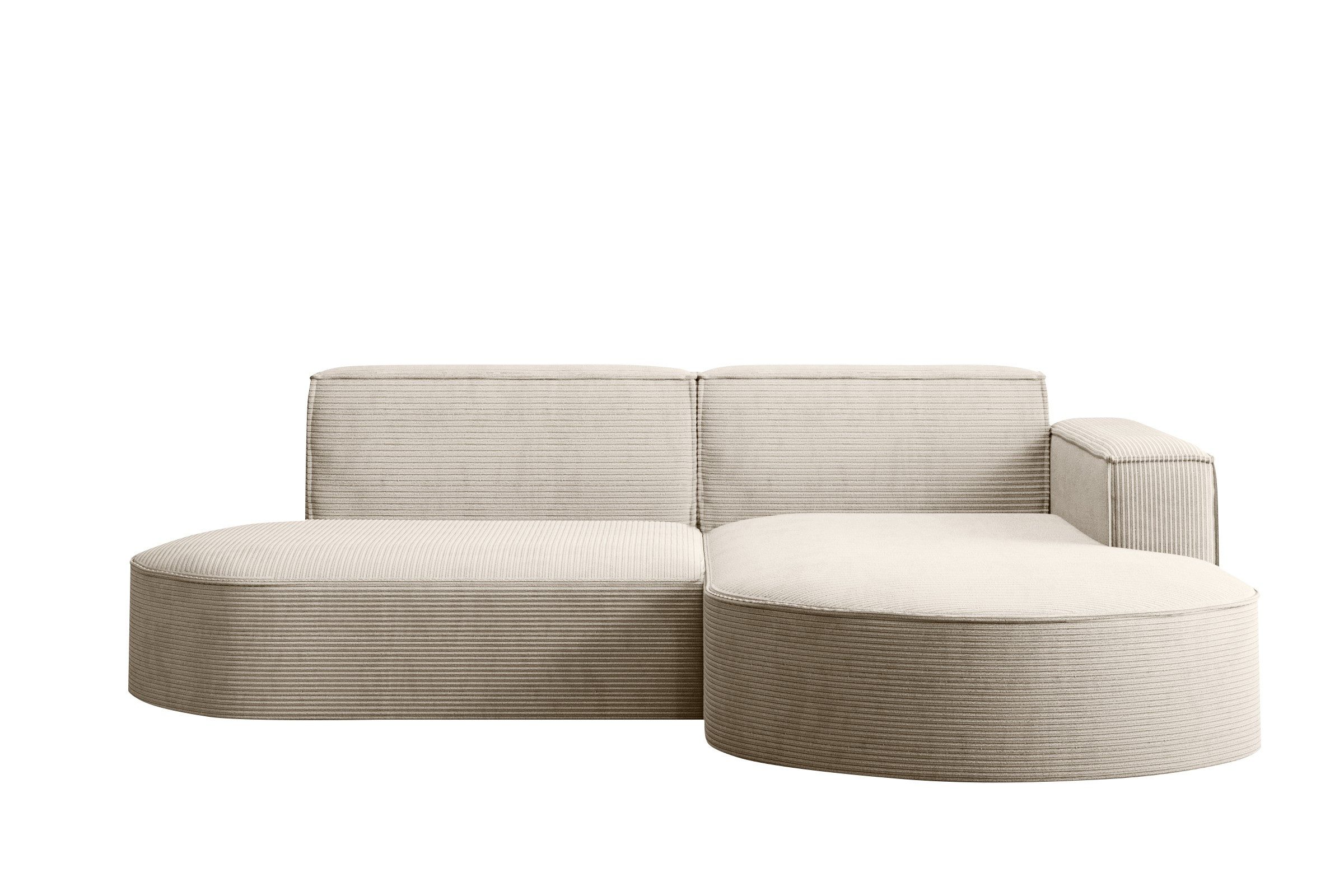 Kaiser Möbel Ecksofa Designer MODENA STUDIO L stoff Cord, Ecksofa, Cord Sofa, L-Form, Links/Rechts wählbar