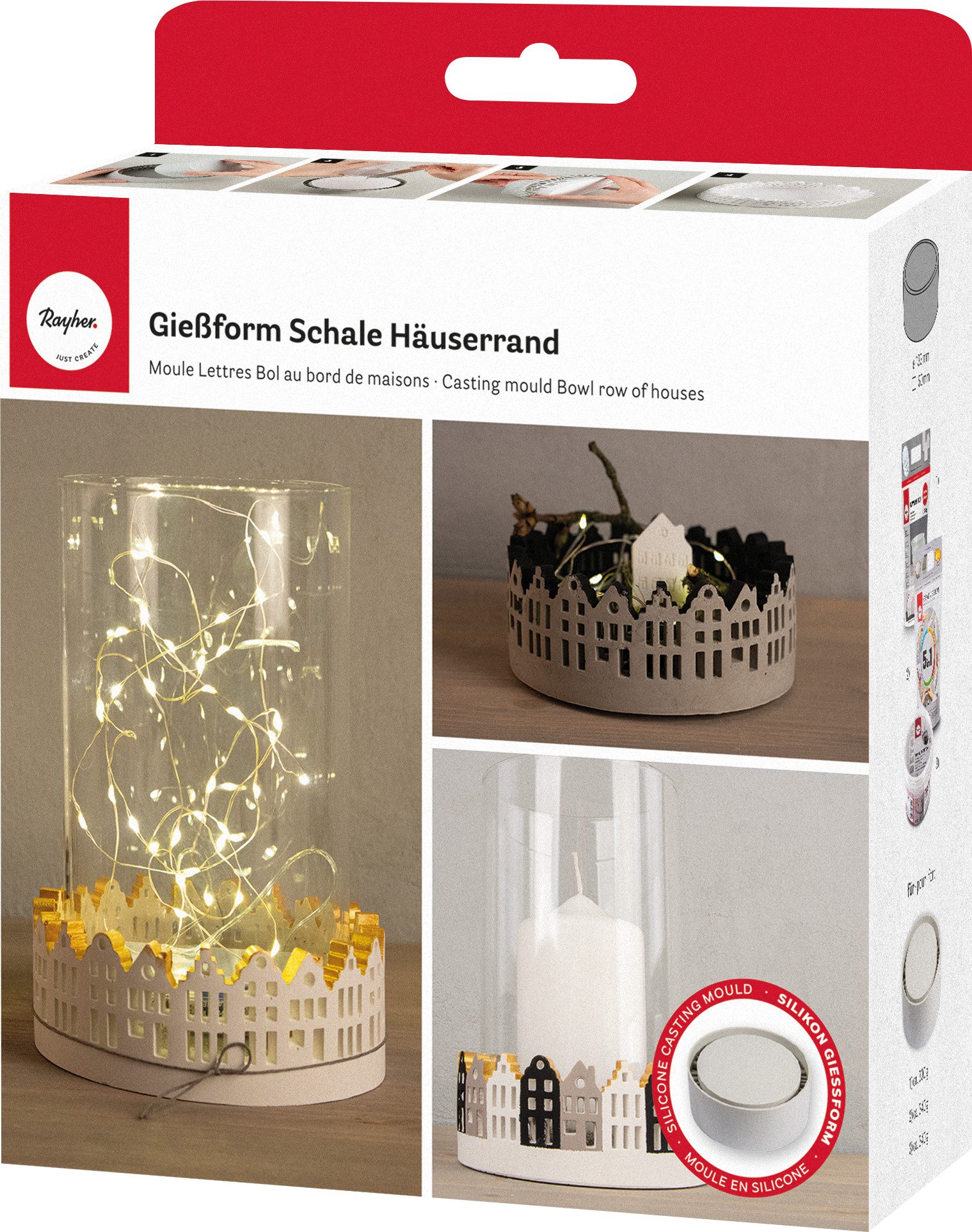 Rayher Modellierwerkzeug Silikon-Gießform 'Schale Häuserrand'