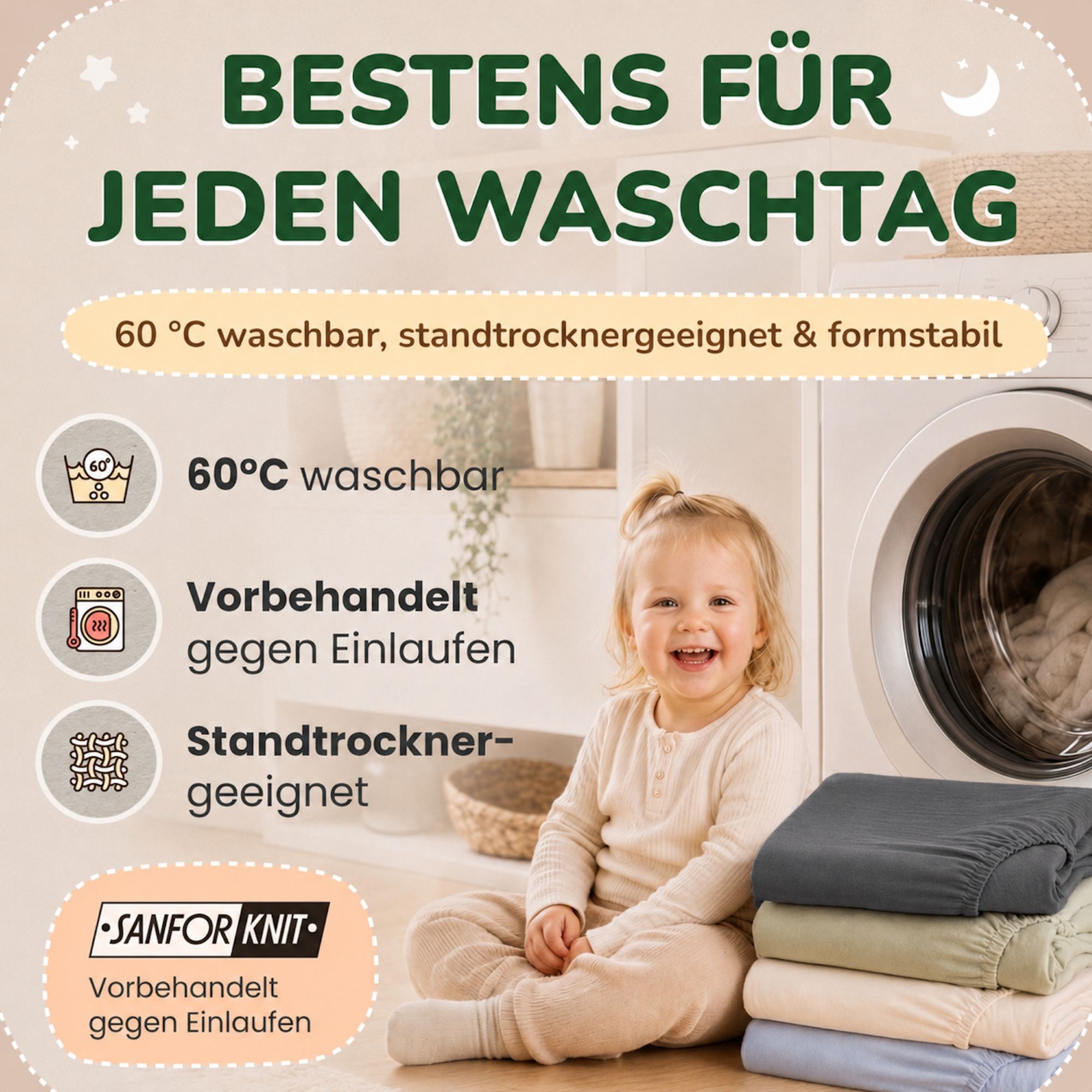 leevitex® Spannbettlaken in verschiedenen Größen und Farben, Jersey aus 100% Baumwolle, Jersey, Gummizug: rundum, (1 Stück), für Kinder- & Standardmatratzen, OE – Bild 4 von 5