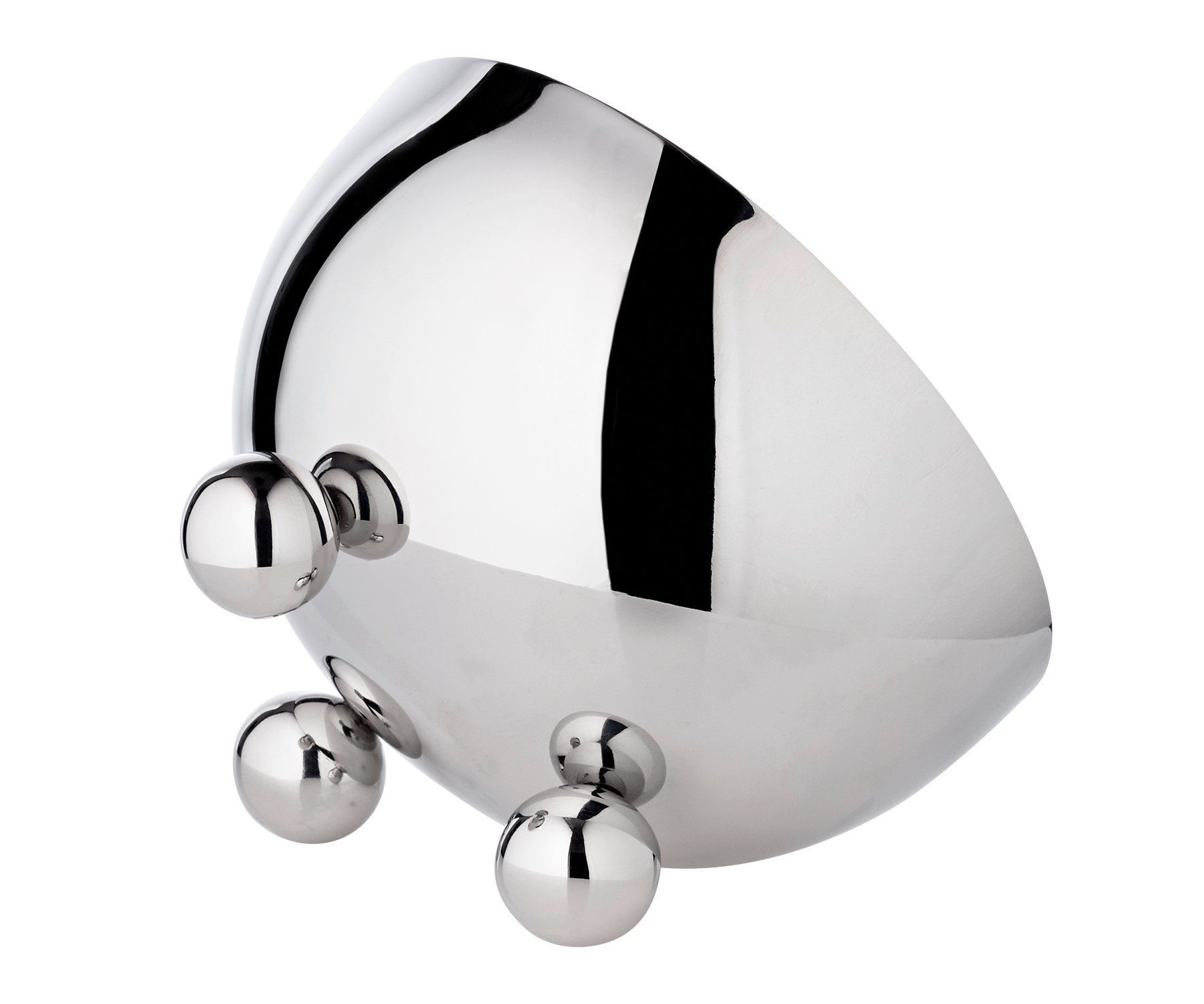 EDZARD Servierschale Chicago, Edelstahl, Schale, Silber-Optik, hochglanzpoliert, H 9 cm