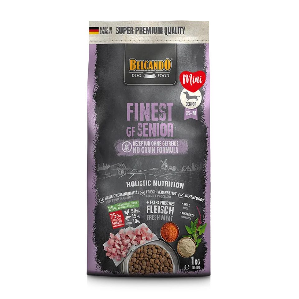 Belcando Finest GF Senior - getreidefreies Trockenfutter für ältere Hunde, Trockenfutter für: Hunde