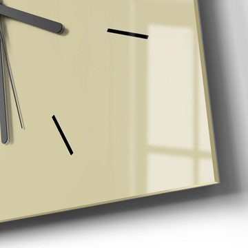 DEQORI Wanduhr 'Unifarben - Beige' (Glas Glasuhr modern Wand Uhr Design Küchenuhr)
