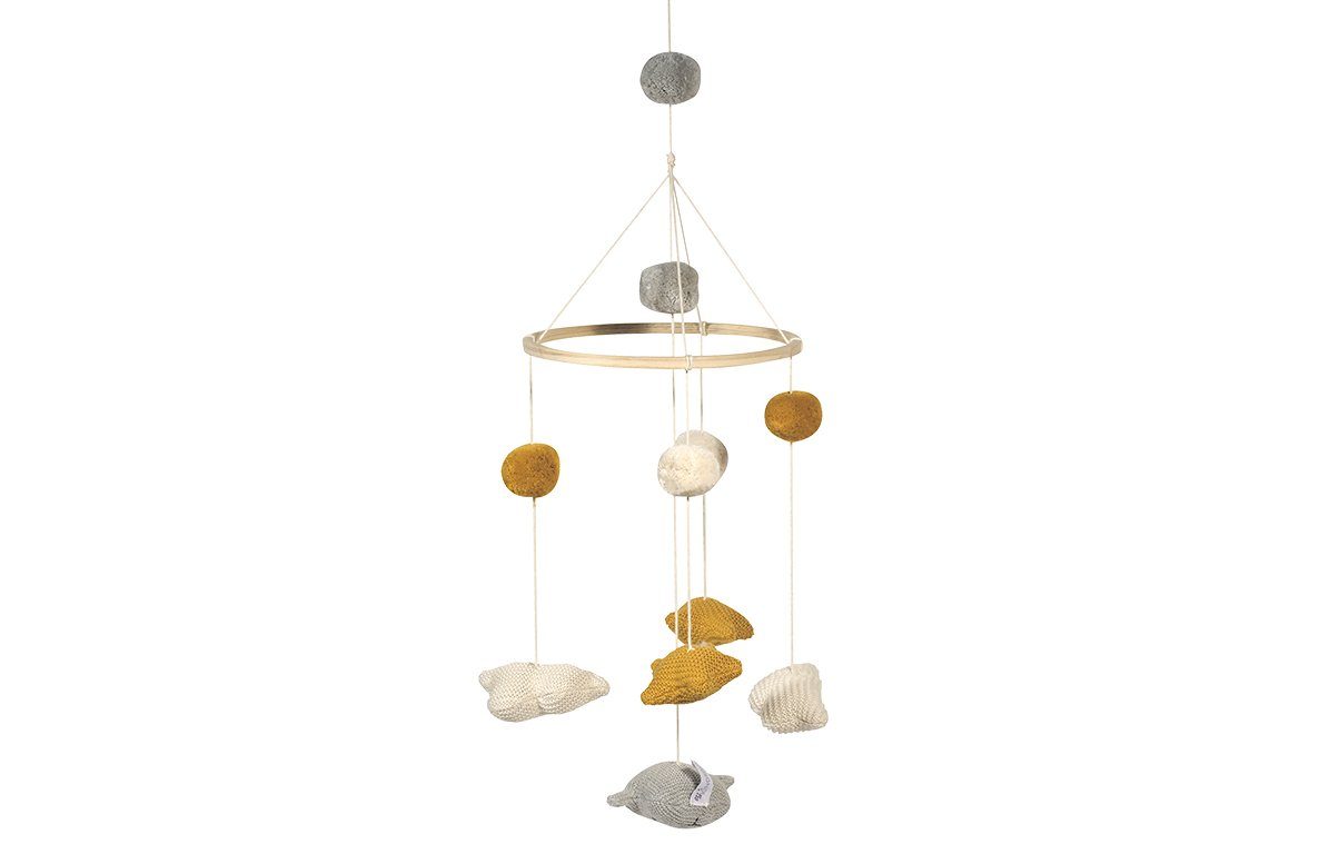 KINDSGUT Mobile, mit gehäkelten Motiven aus 100% Baumwolle