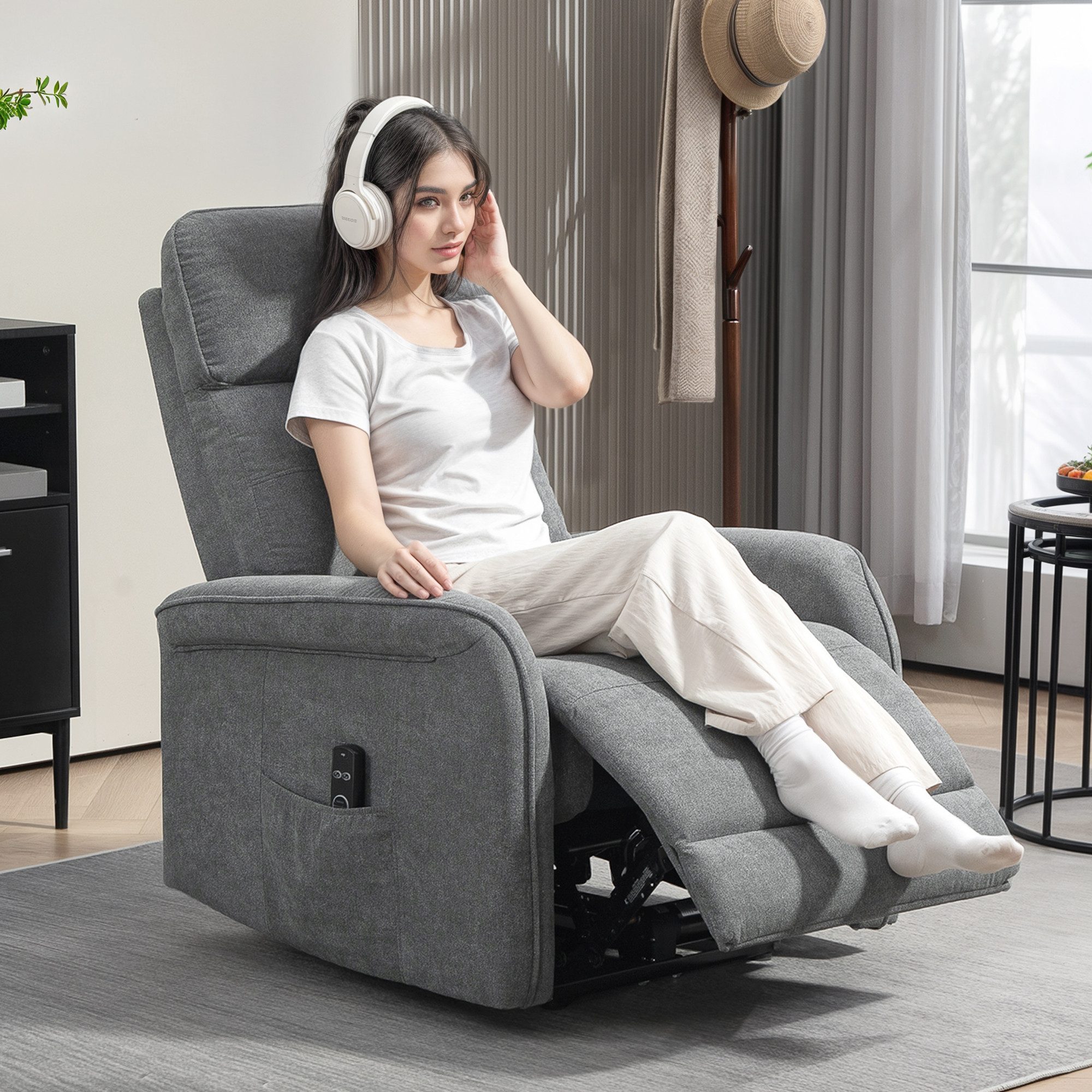 HOMCOM Massagesessel mit Liegefunktion, Heizung, USB, günstig online kaufen
