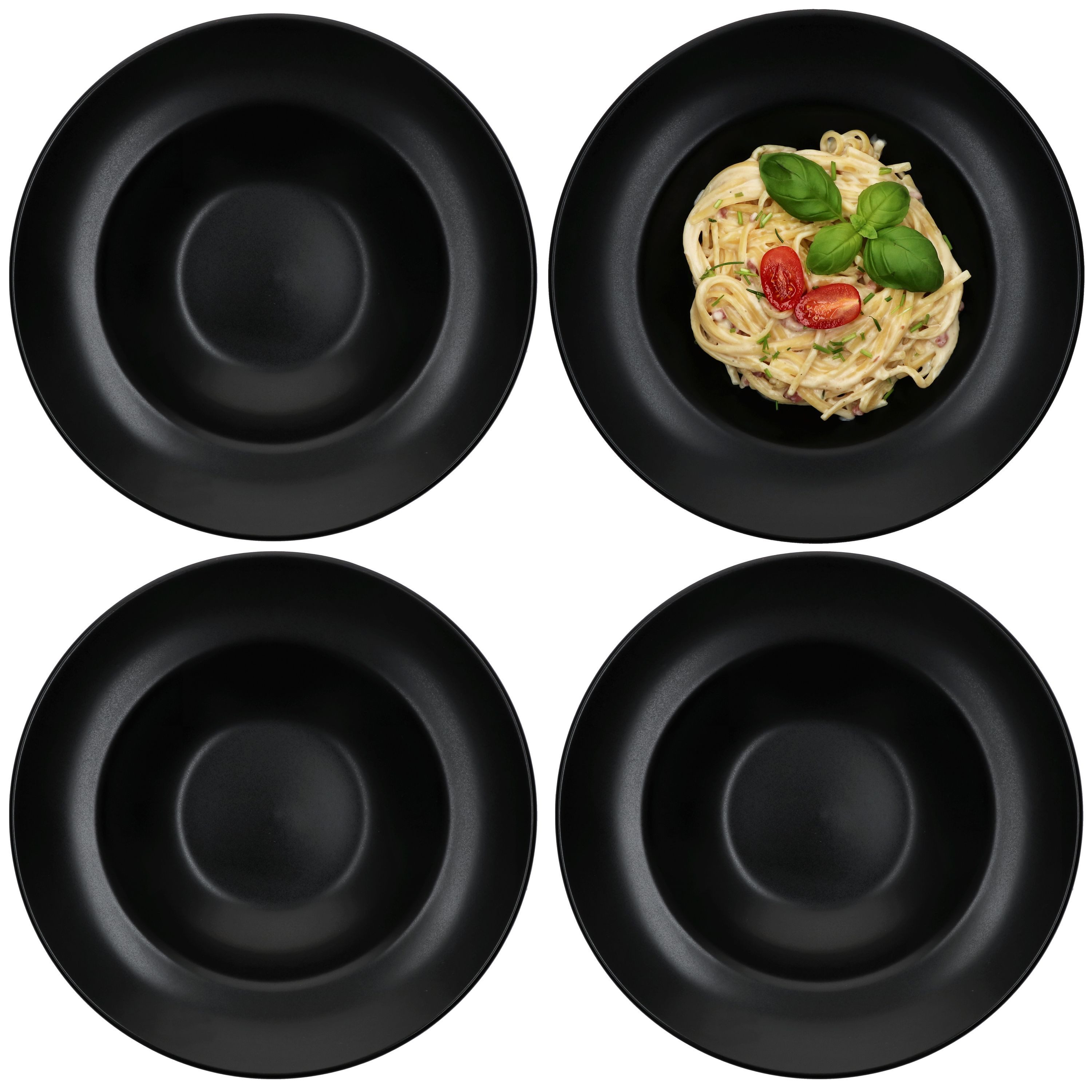 MamboCat Pastateller 4er Set Pastateller Nero schwarz 27cm
