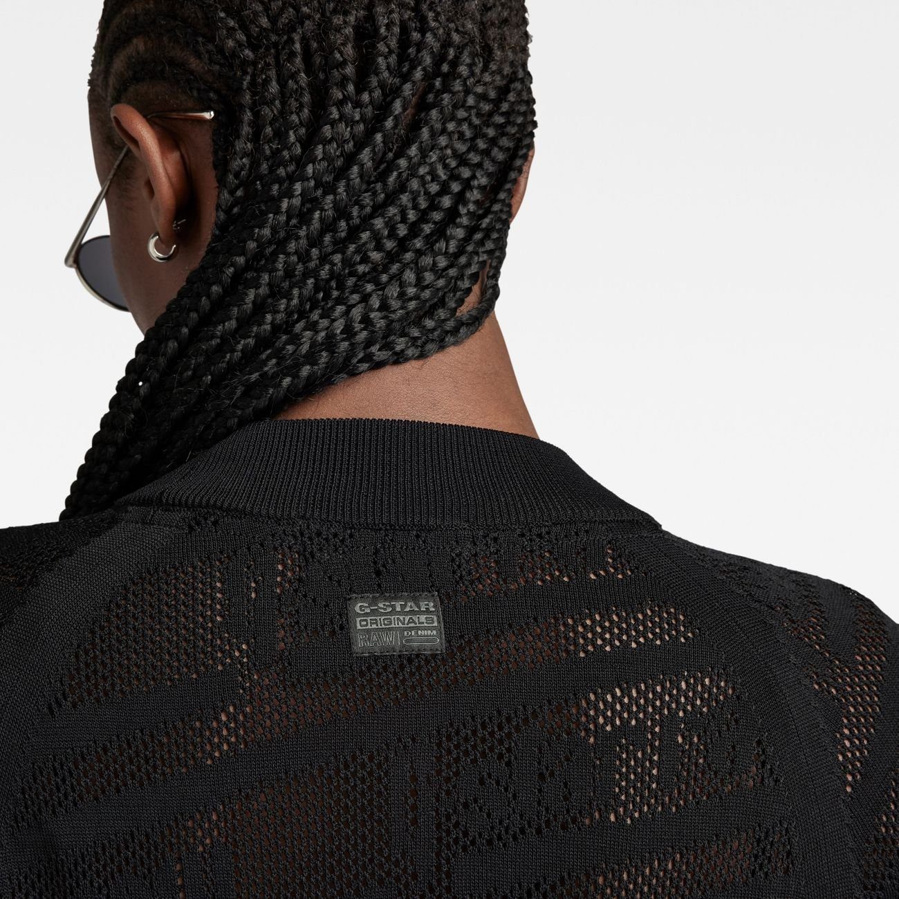 G-STAR Sweatshirt Pointelle Text Knit WMN (1-tlg)