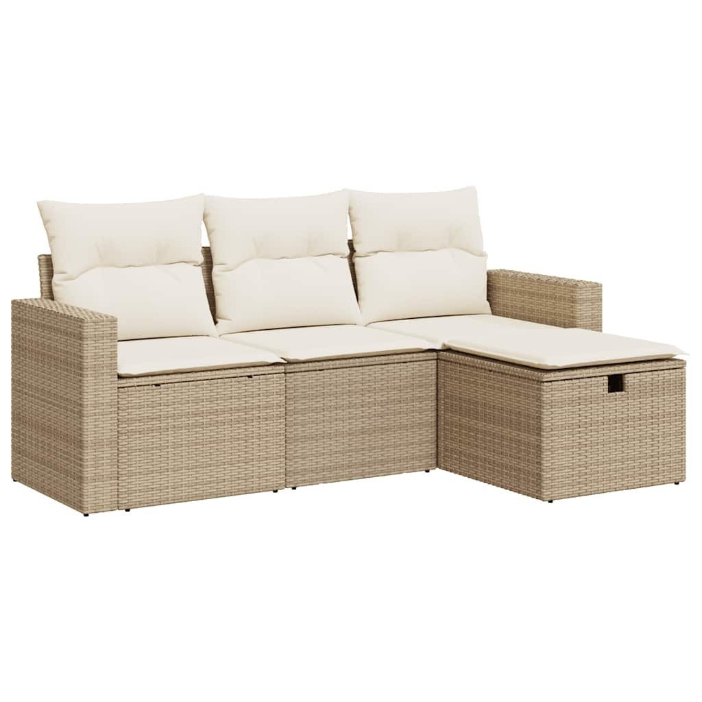 vidaXL Gartenlounge-Set 4-tlg. Garten-Sofagarnitur mit Kissen günstig online kaufen