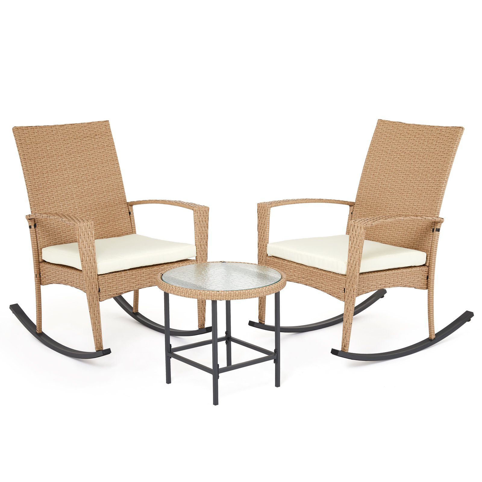 Mondeer Schaukelstuhl Balkon Rattanstuhl (2 St), günstig online kaufen