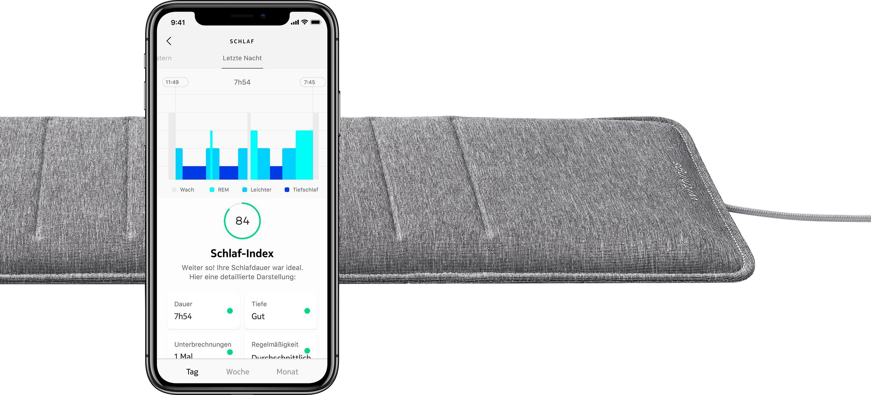 Withings Schlafsensor Sleep Analyzer, Schlaftracker für Ihre Schlafanalyse, einfache und einmalige Einrichtung unter der Matratze
