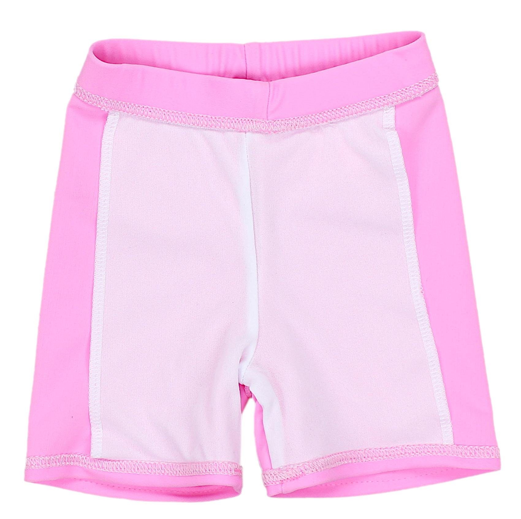 Badeanzug / Badeanzug Baby Aquarti Zweiteiler Mädchen Badehose Flamingos Shirt UV-Schutz Set Rosa Kinder Hellgrün
