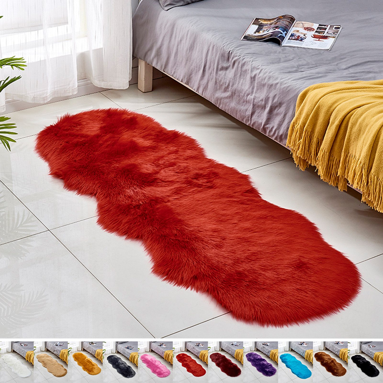 Jibenhome Teppich Hochflor-Teppich Kunstfell,Weich Fellteppich,Shaggy Teppi günstig online kaufen