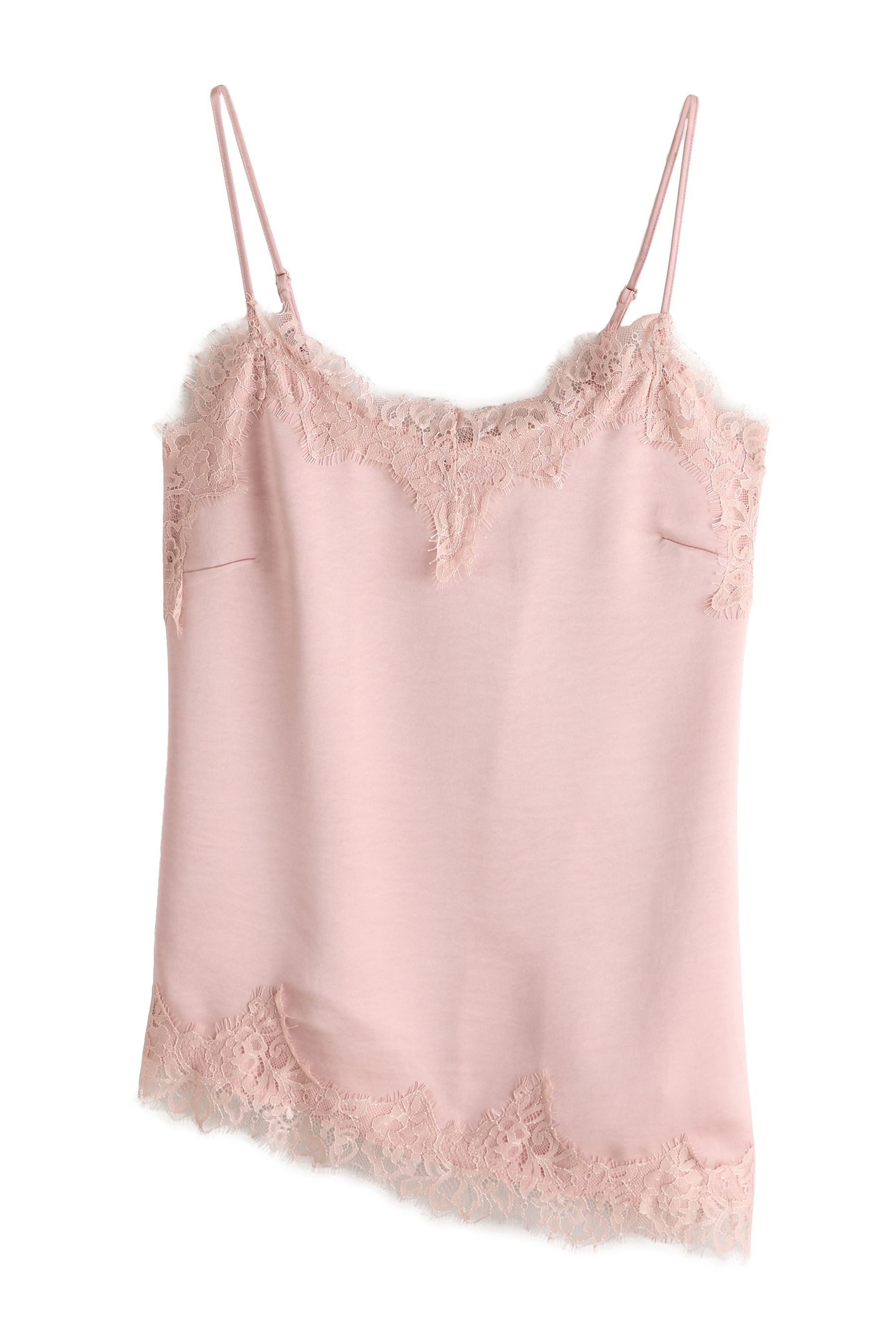 Next Trägertop Cami-Trägertop mit Spitze und asymmetrischem Saum (1-tlg)