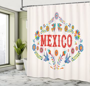 Abakuhaus Duschvorhang Moderner Digitaldruck mit 12 Haken auf Stoff Wasser Resistent Breite 175 cm, Höhe 180 cm, Tag der Toten Mexiko Floral