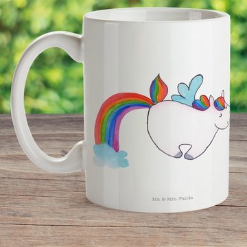 Mr. & Mrs. Panda Kinderbecher Einhorn Pegasus - Weiß - Geschenk, Bruchsichere Tasse, Realität, Kuns, Kunststoff, Bruchfest