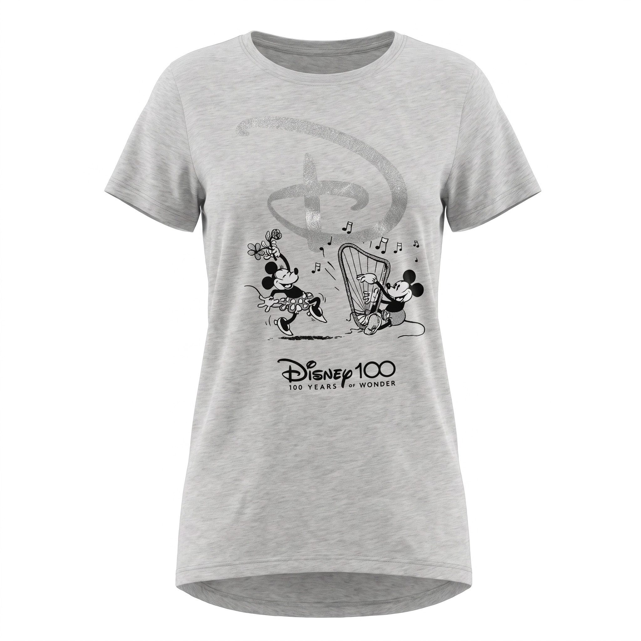 Disney Schlafanzug Disney 100 Years Minnie Mickey Maus Damen kurzarm Schlafshirt Gr. S bis XL