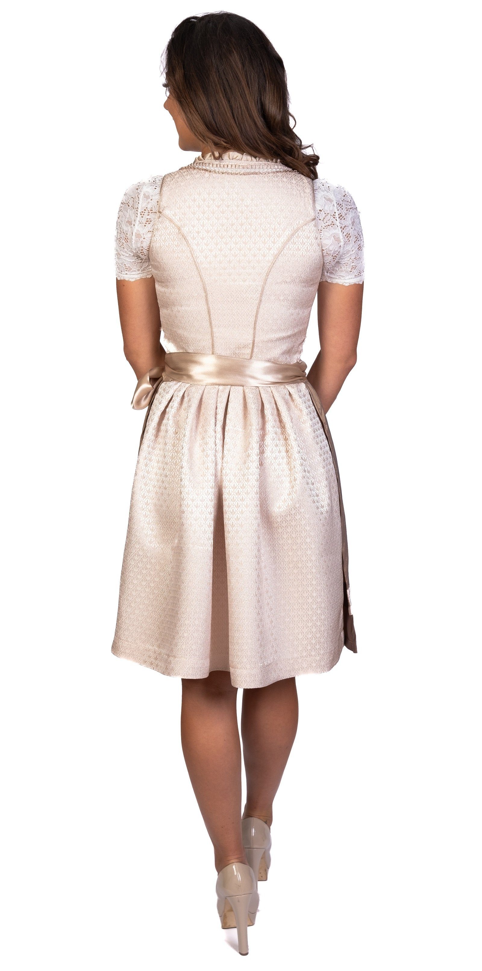 Trachtl Dirndl Vicky Dirndl Trachtenkleid Damen 2:TLG Cremeweiss/Gold 38