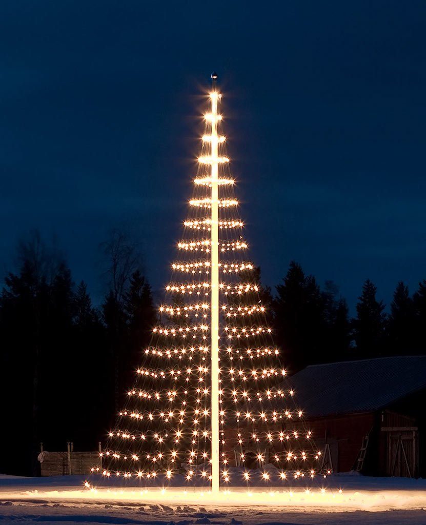 Baum LED fest Fahnenmast warmweiß, Montejaur integriert, warmweiß LED Baum Montejaur LED LED