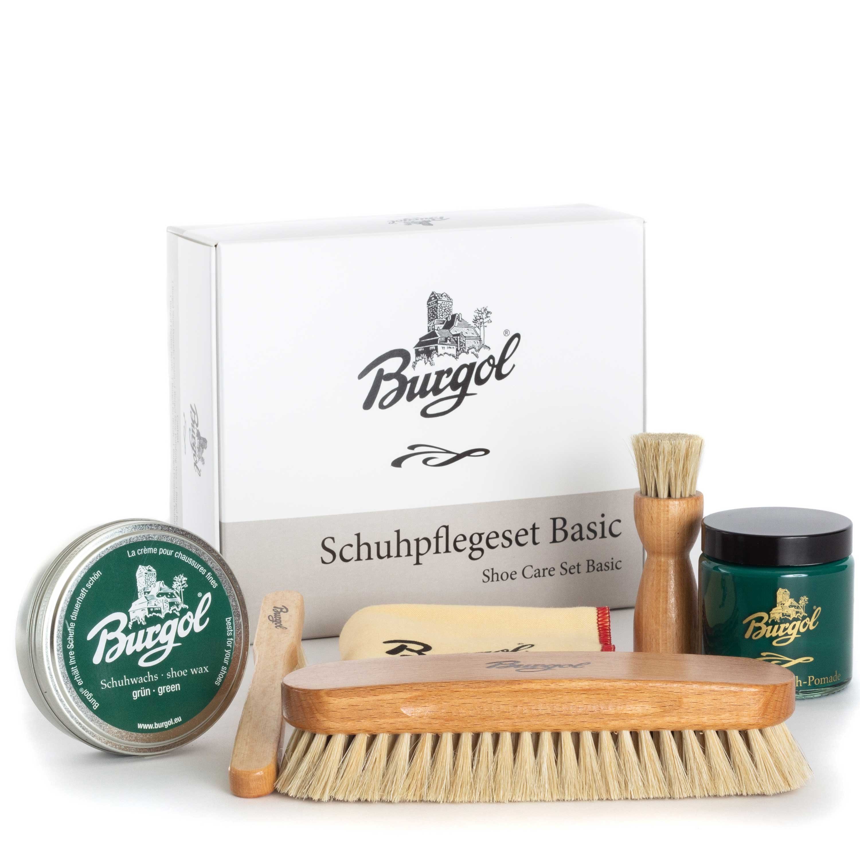 Burgol Schuhpflegeset Basic - das perfekte Rundumset für Glattleder Lederpflegeset