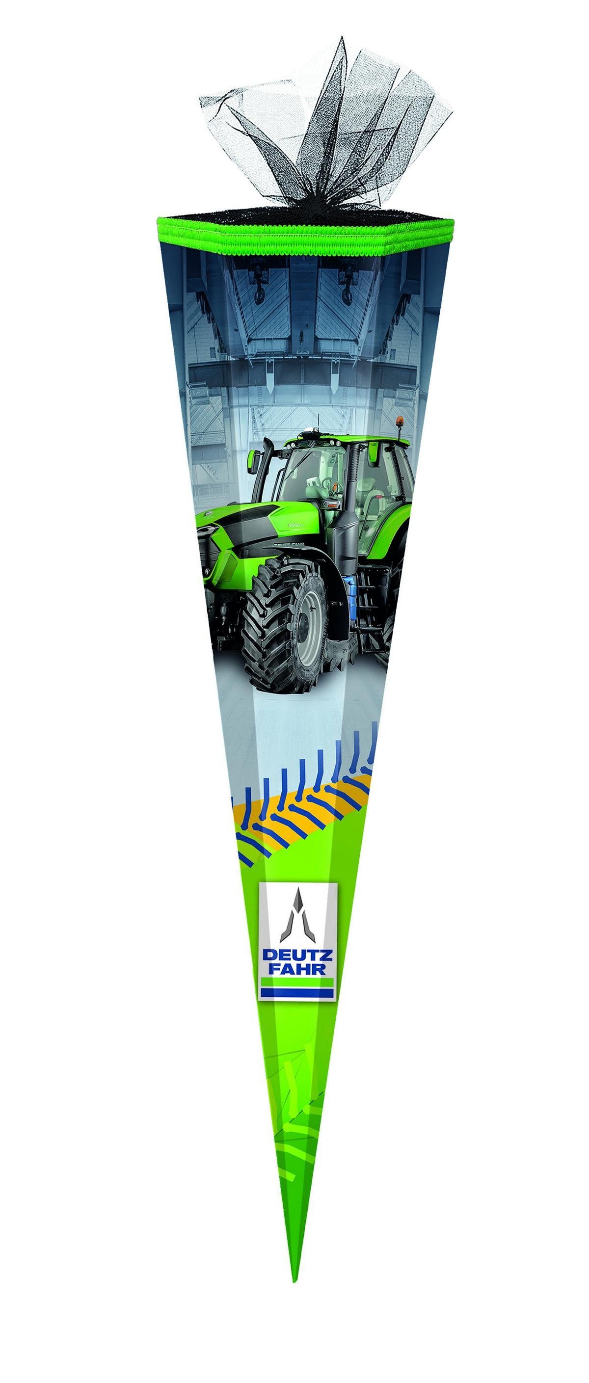 Verpackungsmittel GmbH Markneukirchen Schultüte Schultüte / Zuckertüte / 85cm / eckig / "Deutz Traktor 22"