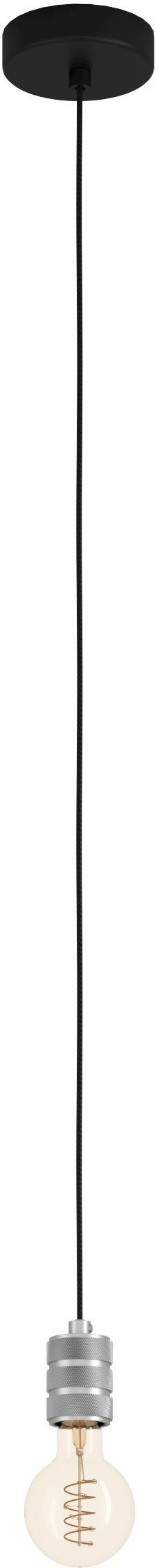 EGLO Hängeleuchte YORTH, Leuchtmittel wechselbar, ohne Leuchtmittel, Hängeleuchte in schwarz und silber aus Stahl - exkl. E27 - 40W