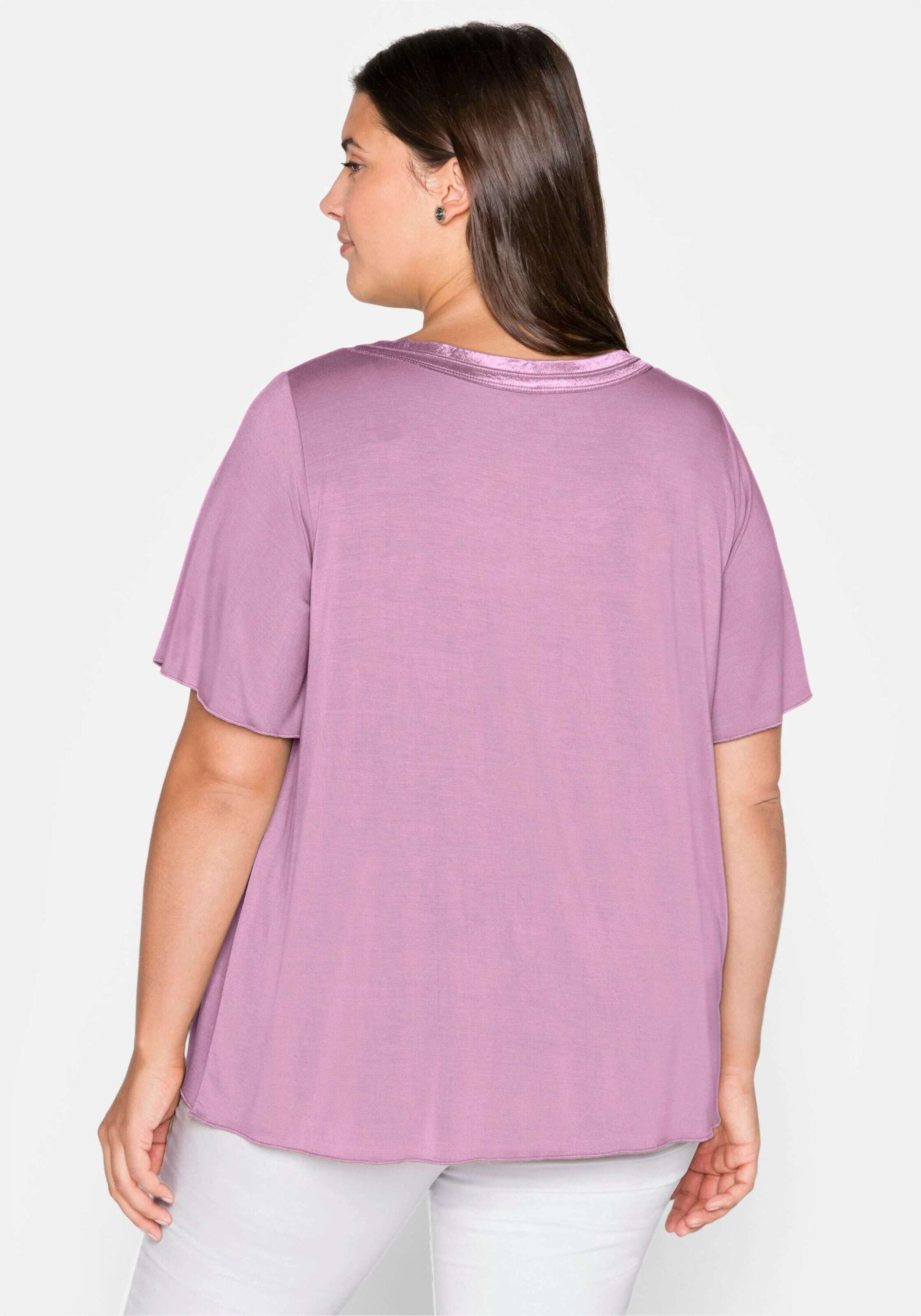 Sheego T-Shirt T-Shirt Kurzarm in A-Linie mit dekorativer Blende