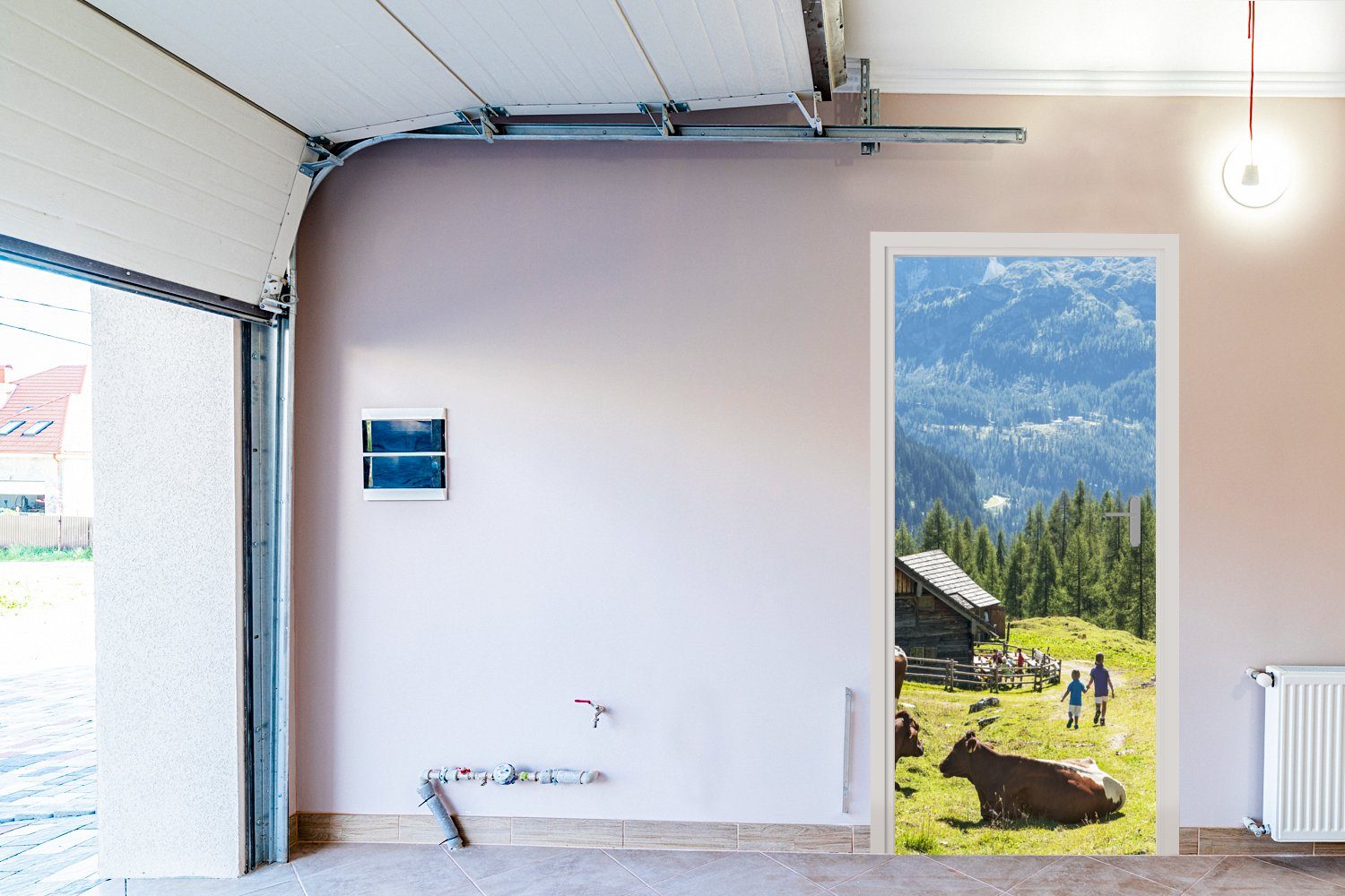 MuchoWow Türtapete Österreich, Türaufkleber, von den Tür, Bergen (1 St), cm in bedruckt, für Bauernhaus Fototapete Matt, 75x205