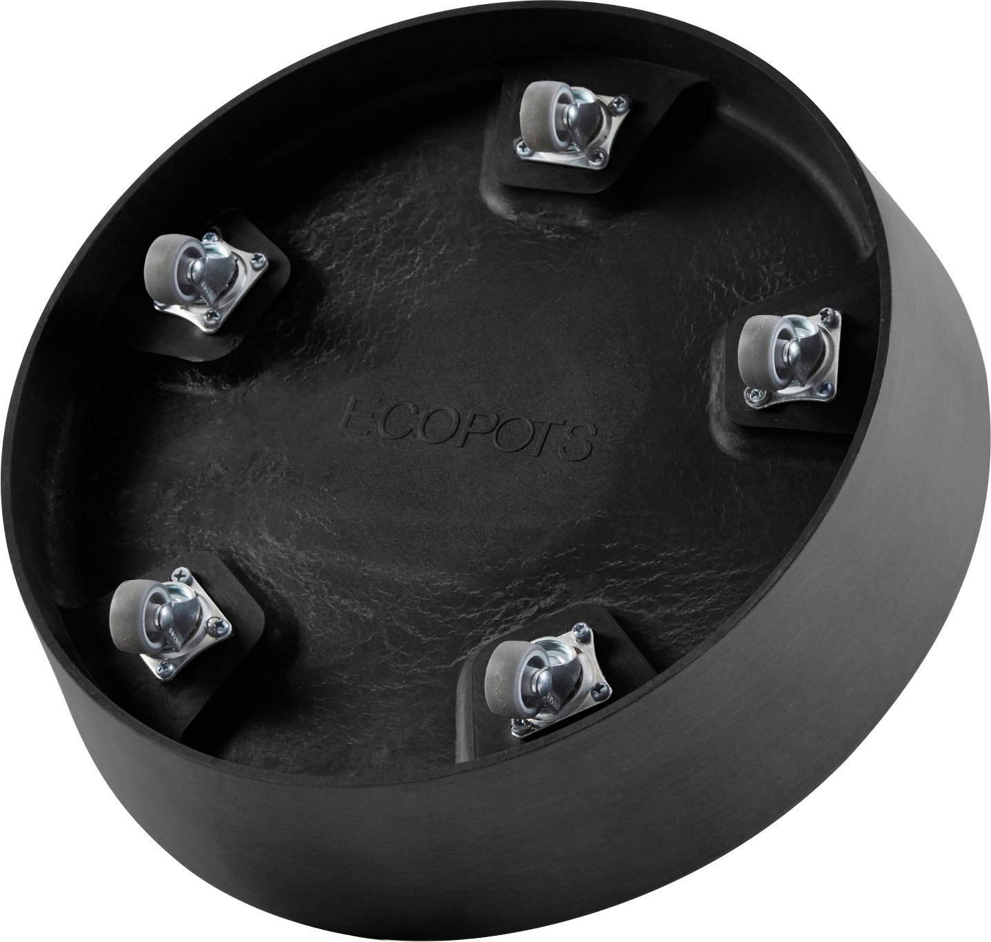 ECOPOTS Blumentopfuntersetzer SAUCER WHEELS Dark Grey, BxTxH: 41,5x41,5x9 c günstig online kaufen
